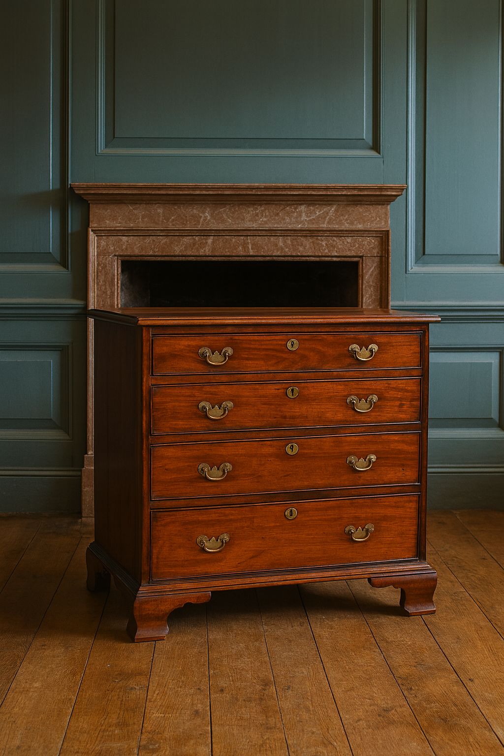 photo vinterior Antique George II Mahogany Chest Of Drawers, C.1740