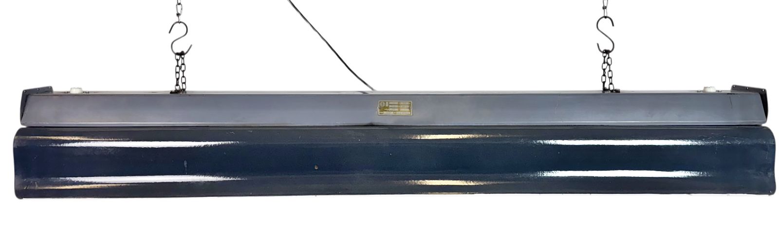 Grey Enamel Industrial Hanging Tube Light From Elektrosvit, 1960s