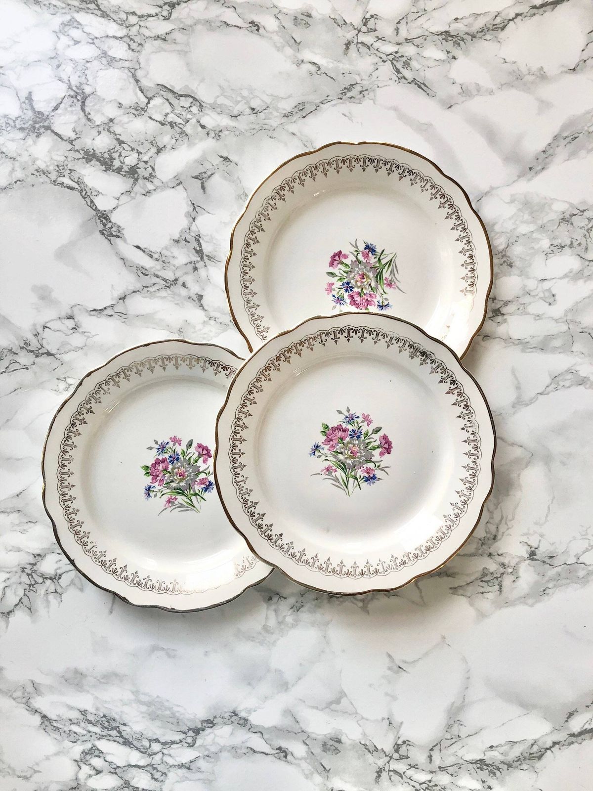 Old Earthenware Dessert Plate With Flower Decoration   Lilitia Model Digoin Sarreguemines   Terre De Fer Antique French Pottery Plate
