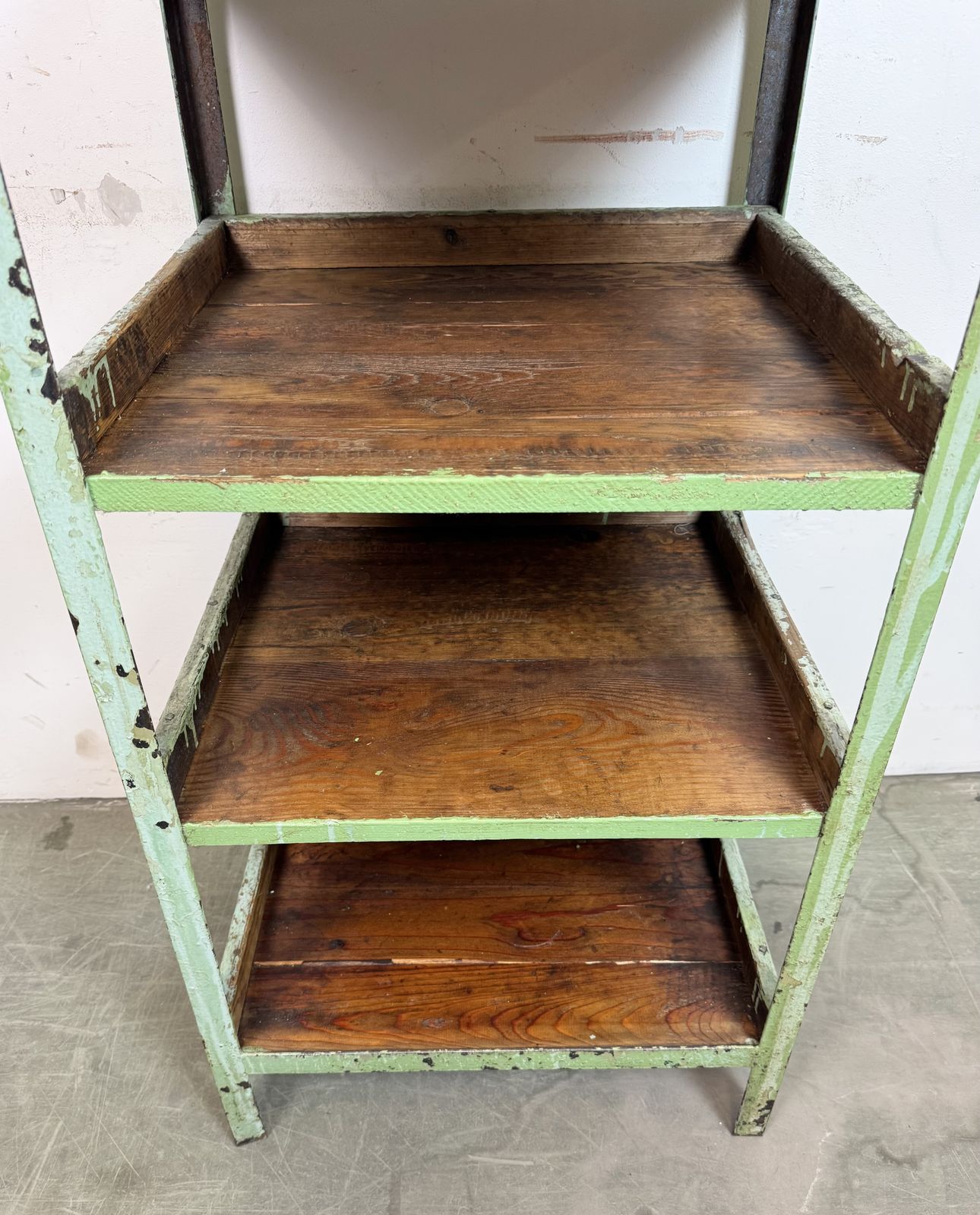 photo furniture Green Industrial Shelf, 1960s, Iron