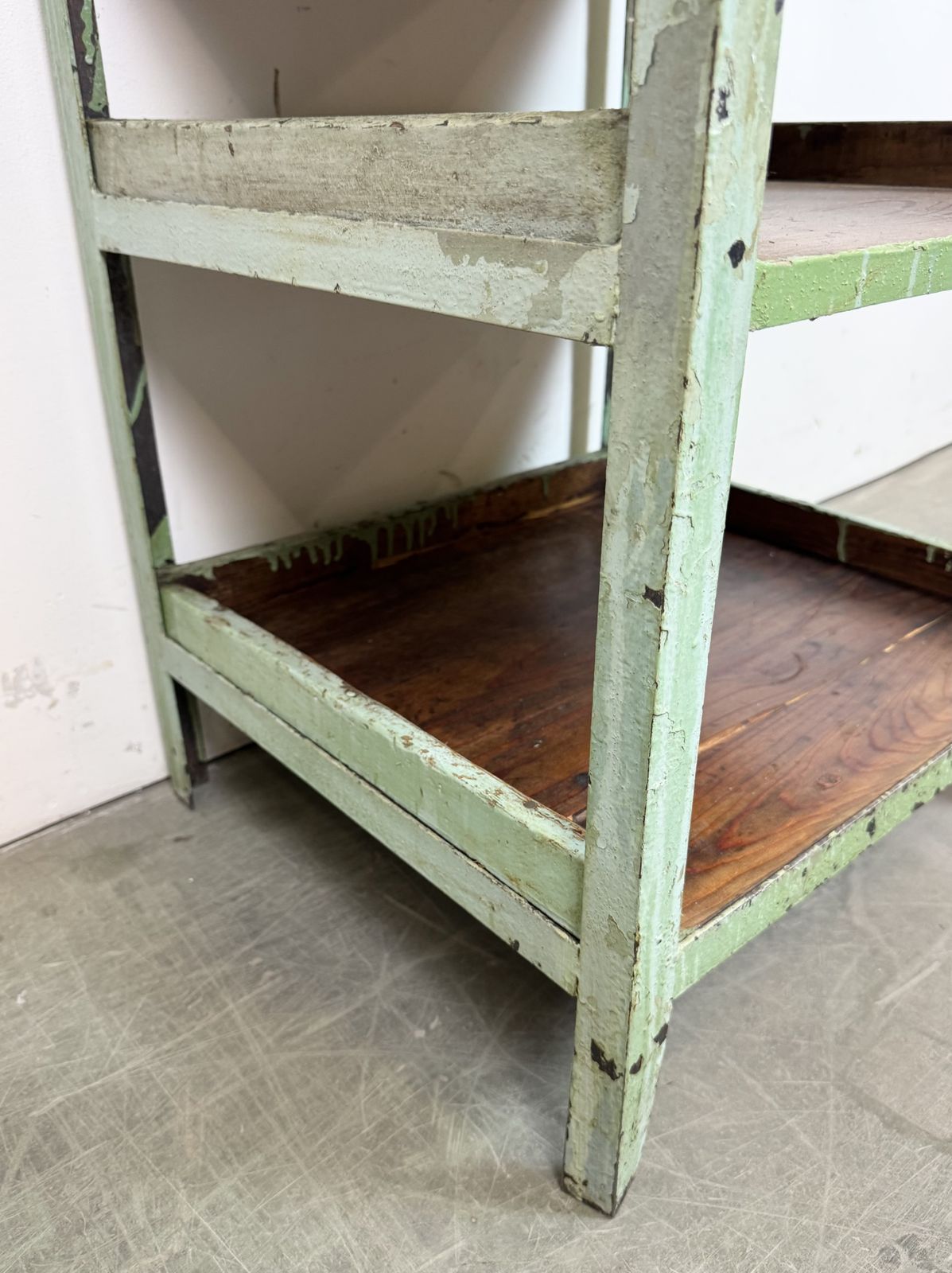 Furniture Green Industrial Shelf, 1960s, Iron photo