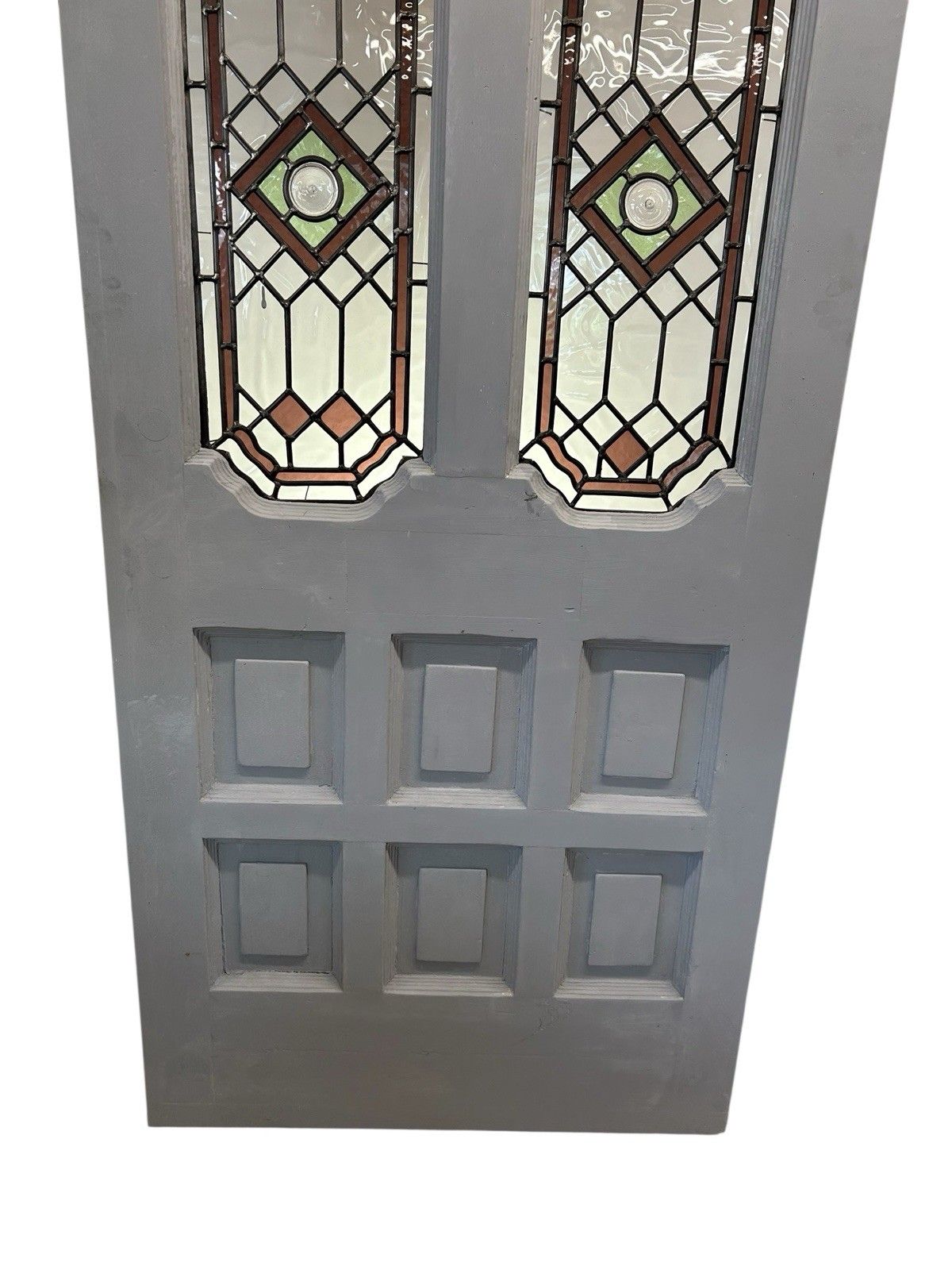 Edwardian Stained Glass Front Door Old Antique Period Reclaimed Wood Refurb photo buy