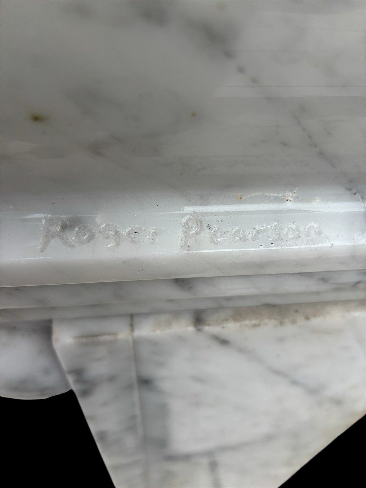 Large Original Roger Pearson Marble Fireplace Carved Equestrian Surround Reclaim photo 5605.0