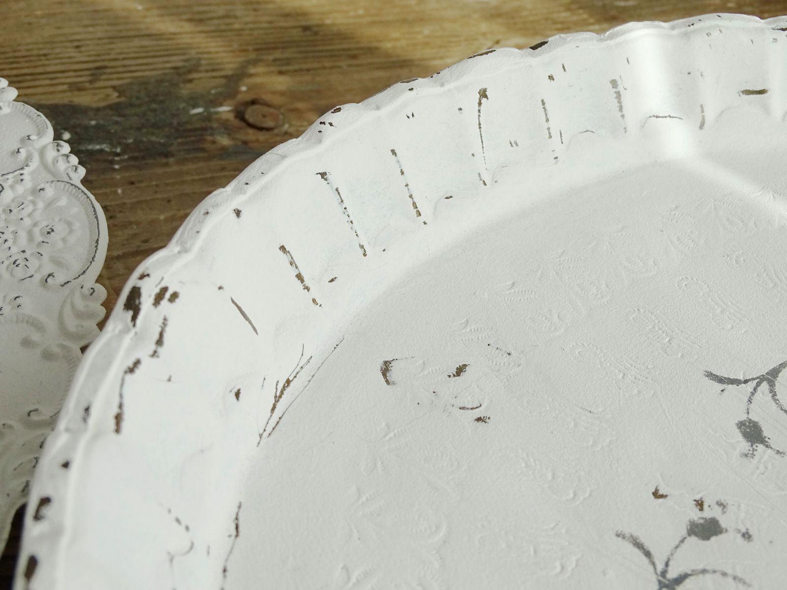 Horloge murale ronde en métal blanc, décoration murale Shabby Chic photo 62.0