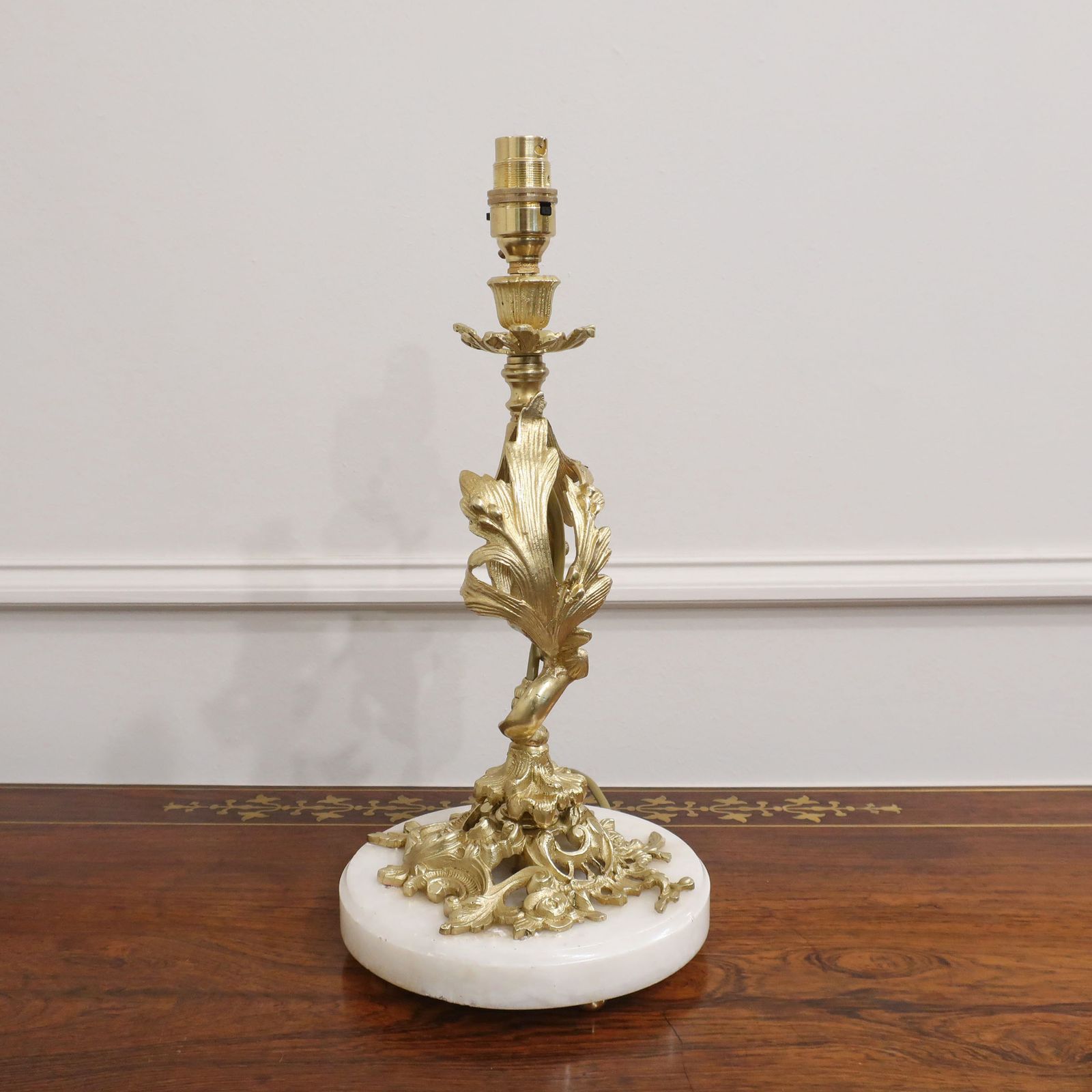 French Rococo Style Gilt Bronze Table Lamp photo for sale