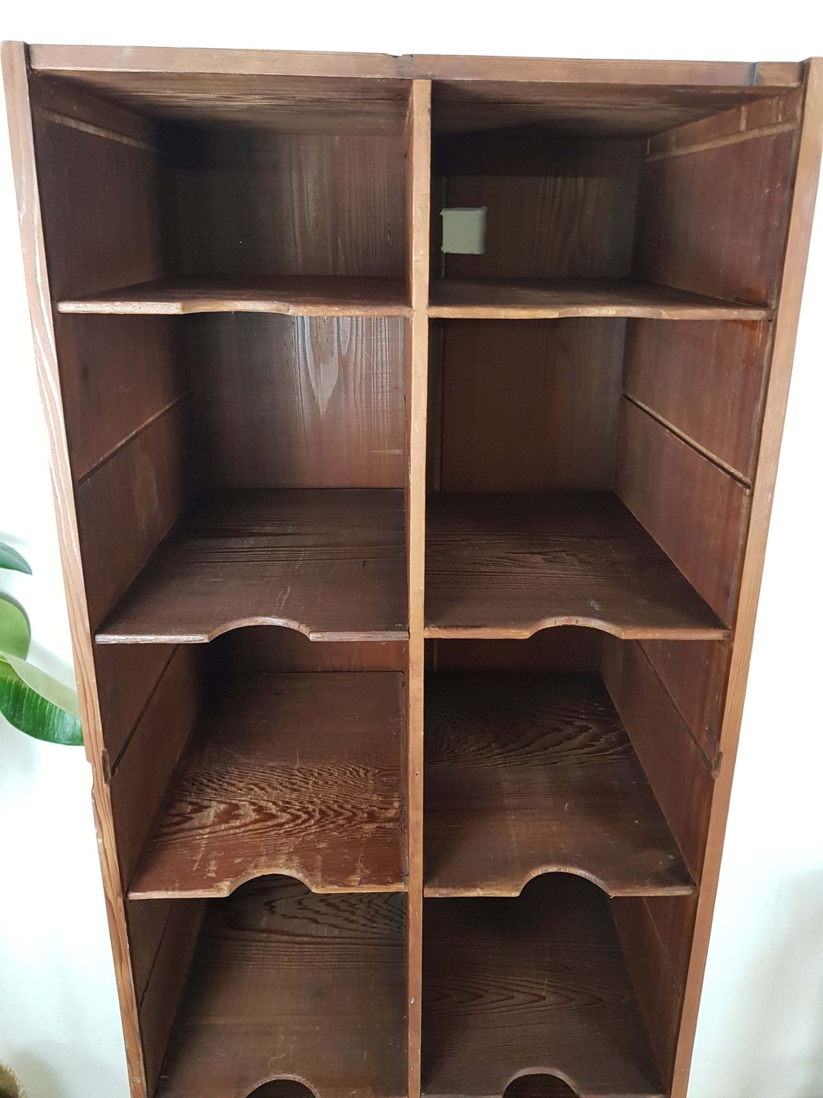 Furniture Antique Pine Shelving Unit: Record Player Stand: Vinyl Storage photo