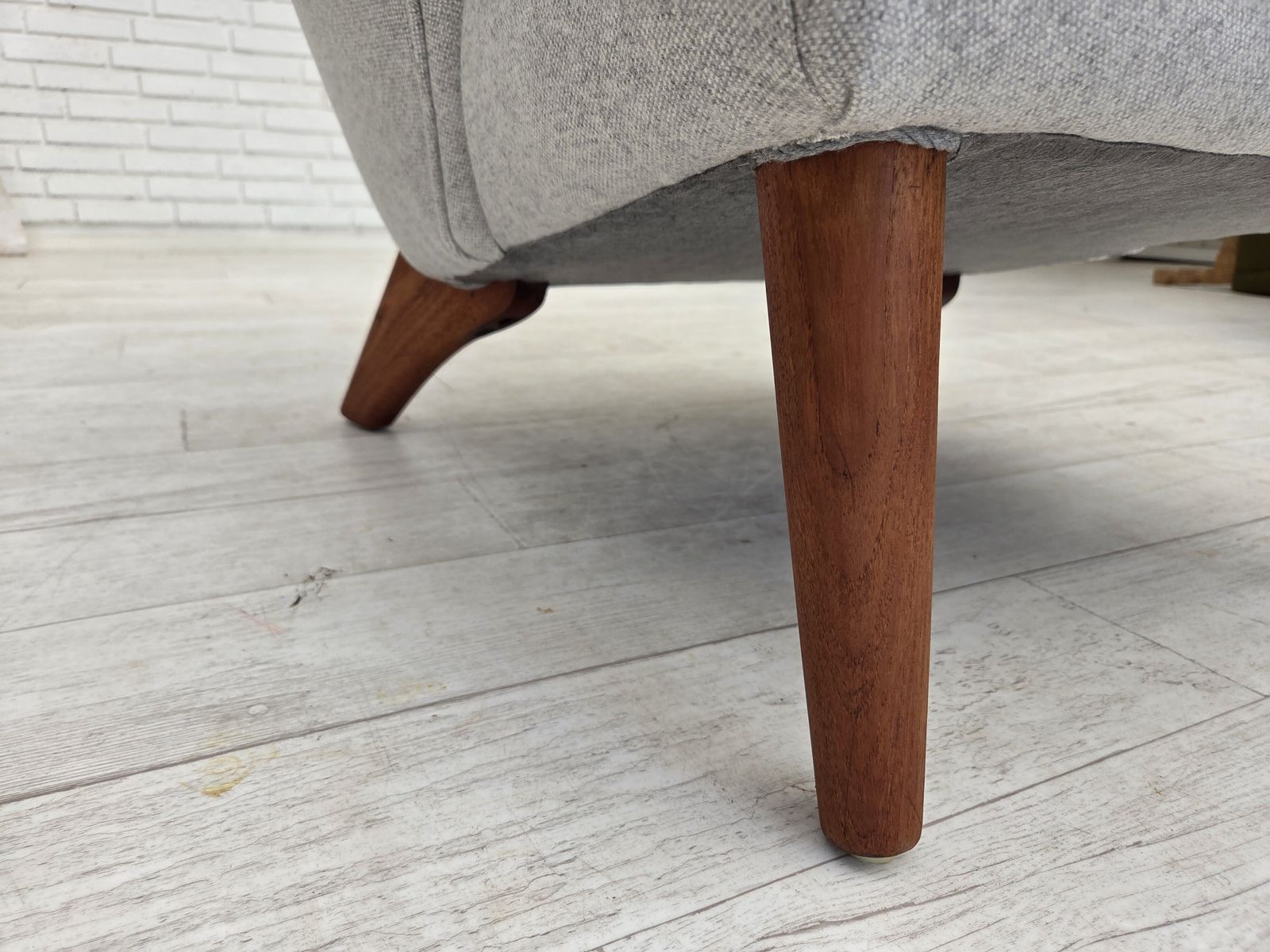 1970s, Danish High Backed Armchair, Wool, Teak Wood. photo furniture