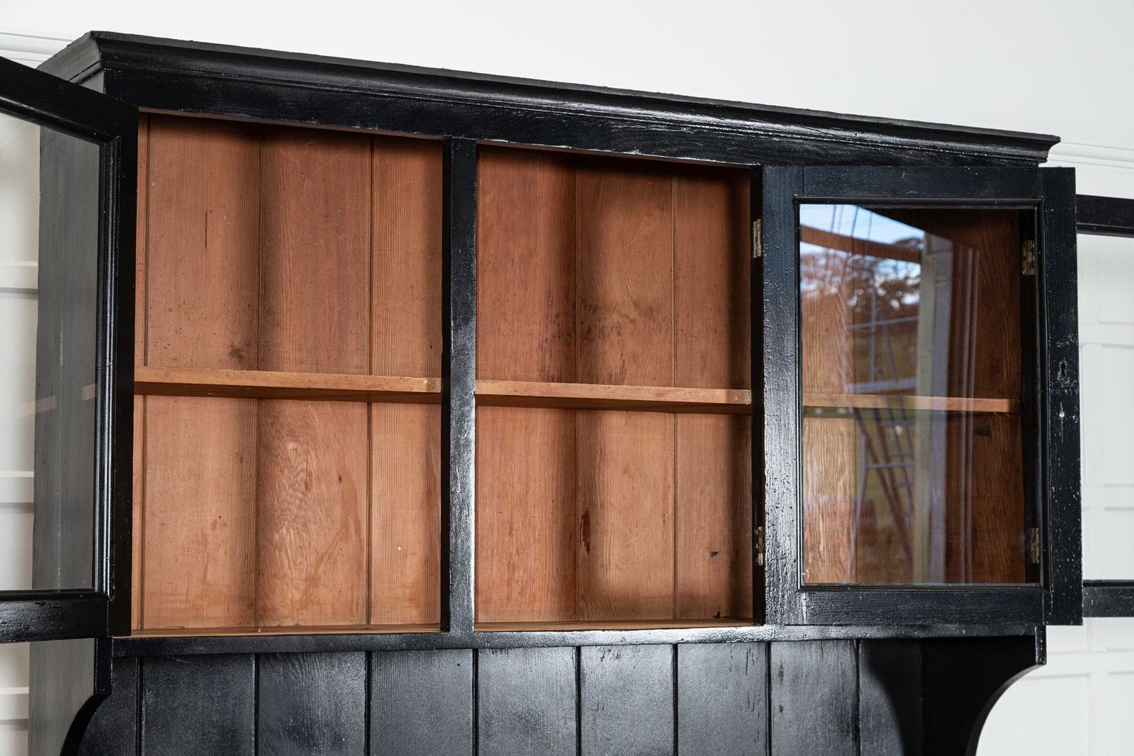 photo furniture Large Ebonised 19thc English Pine Butlers Pantry Cabinet