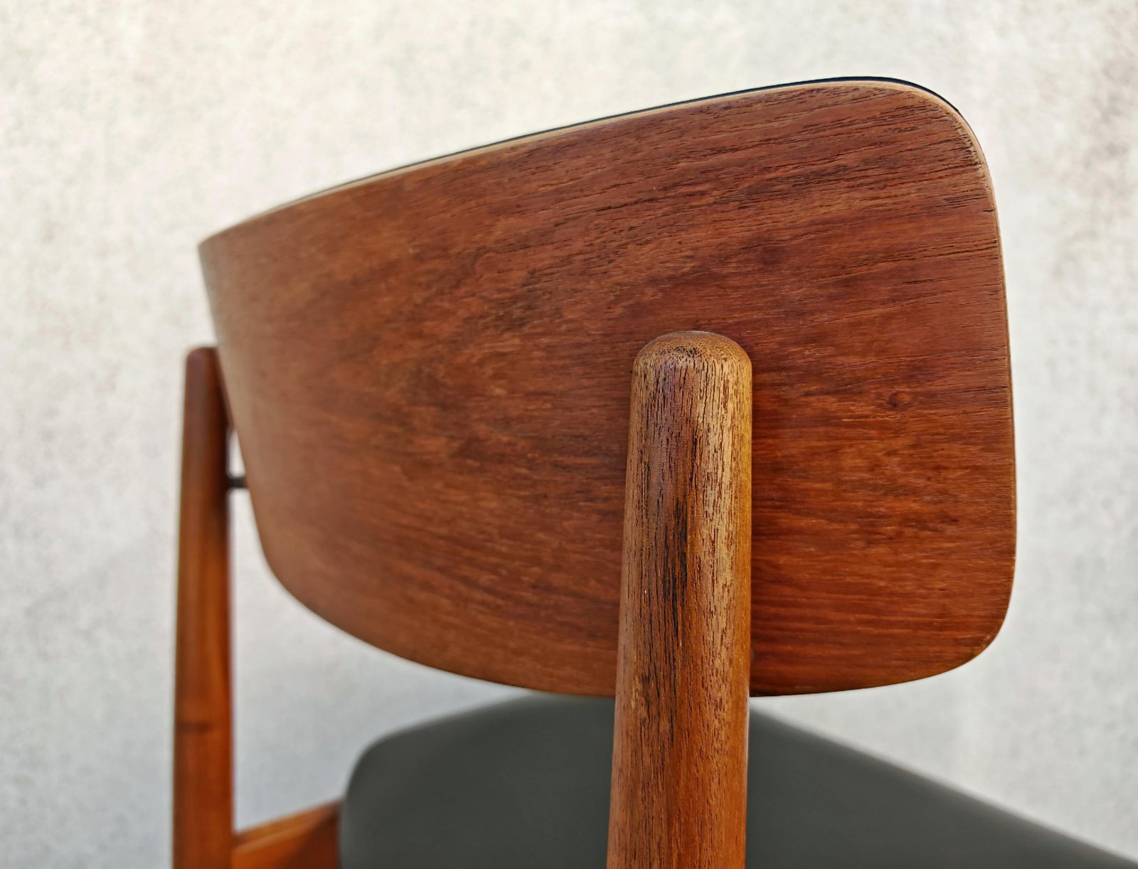 photo buy Pair Of Mid Century Dining Chairs In Teak And Vinyl, Designed By Sven Chrobat