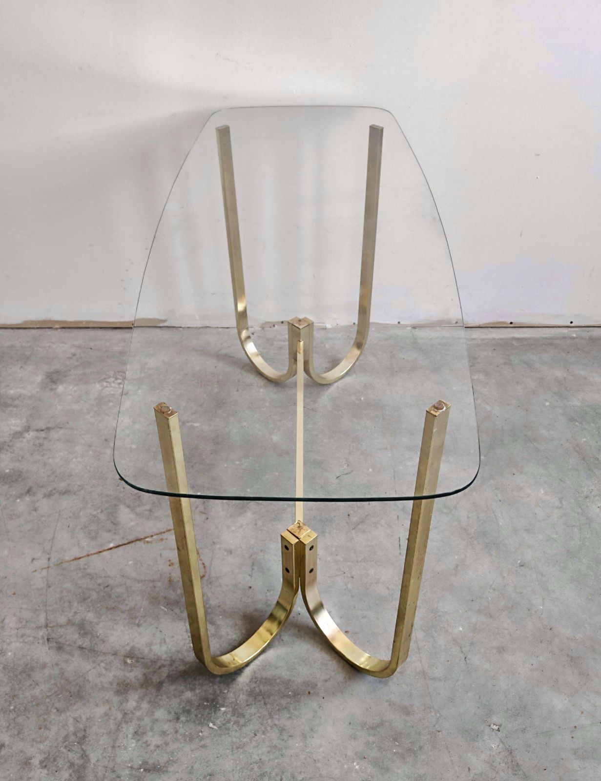 Mid Century Console Table In Galvanized Aluminum With Glass Top, Germany 1970s photo buy