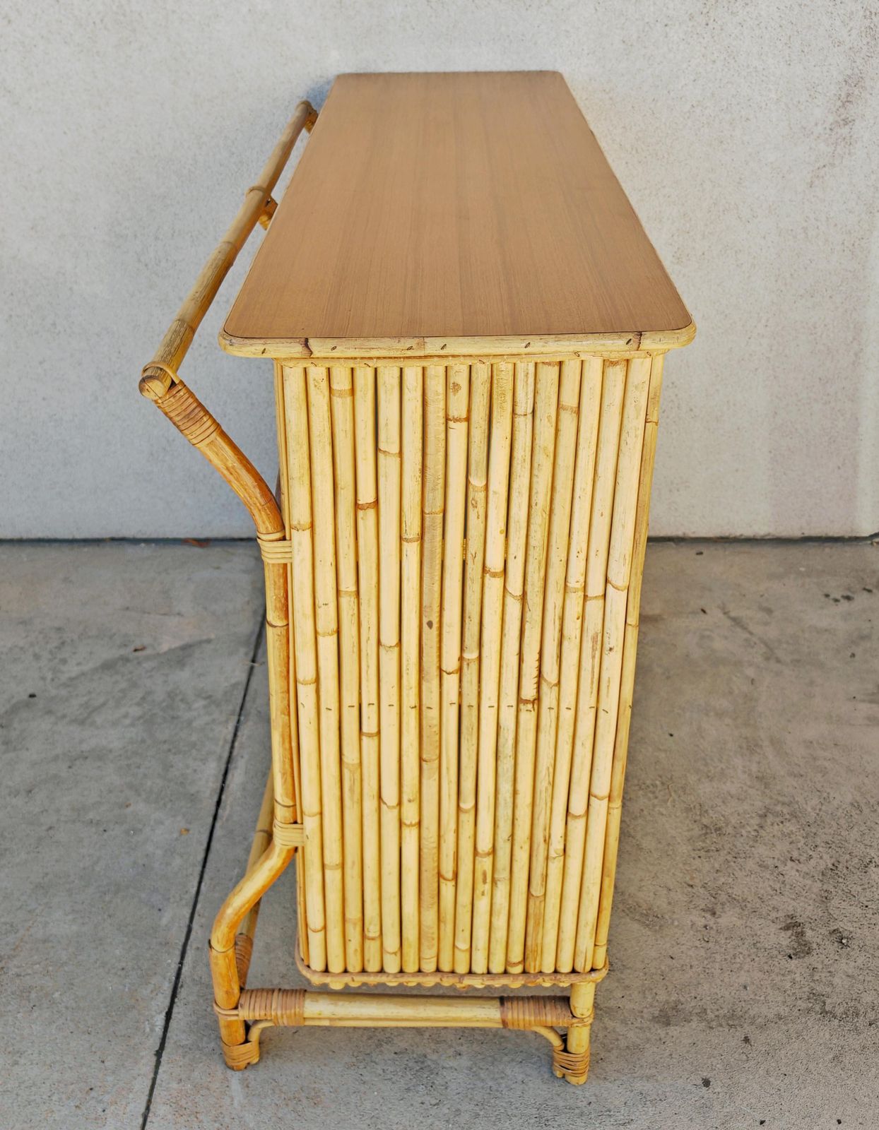 Mid Century Modern Dry Bar Done In Bamboo, Design Attr. To Tito Agnoli photo Furniture