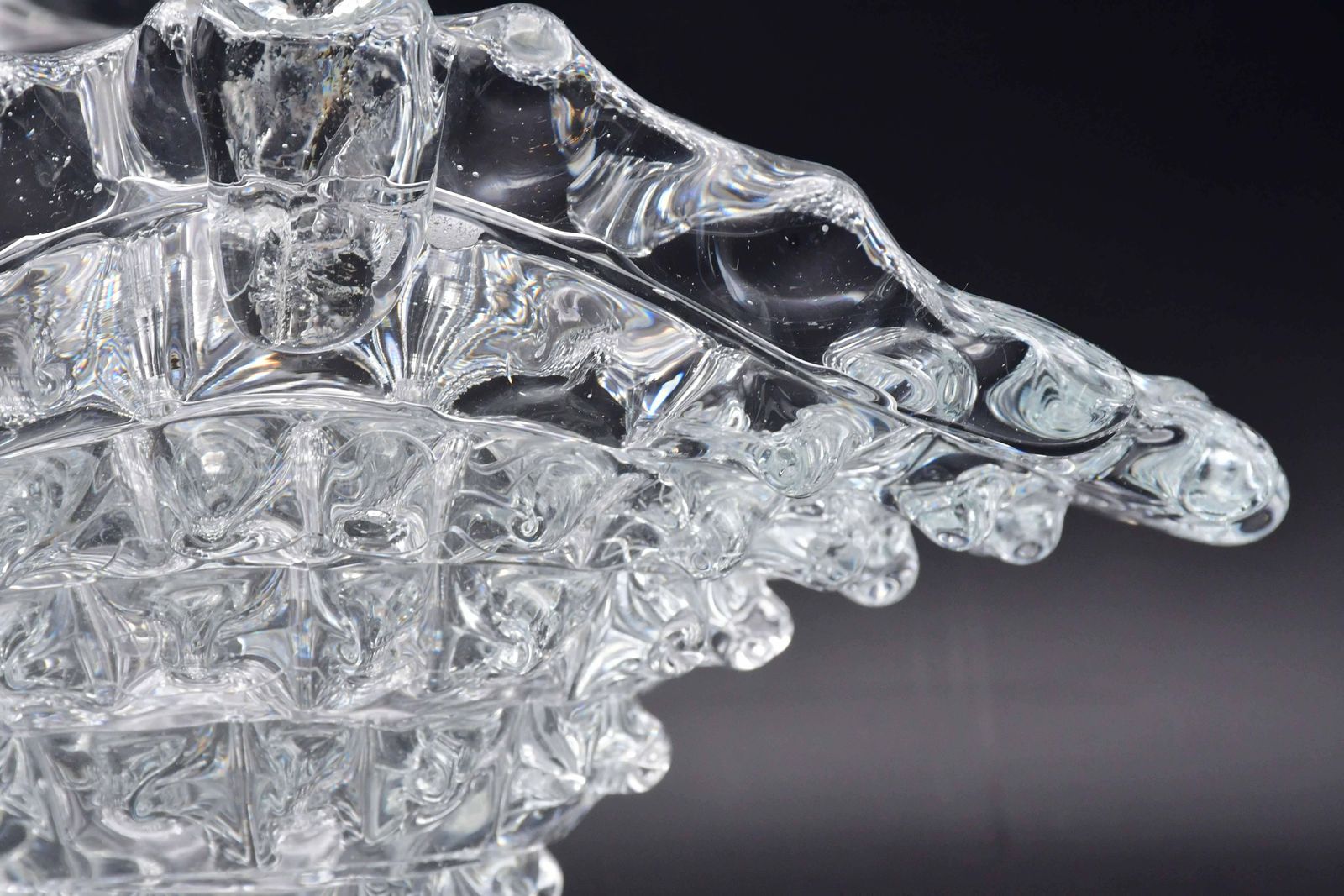 photo furniture Barovier Rostrato Murano Italian Glass Basket Centerpiece Vase, 1940s