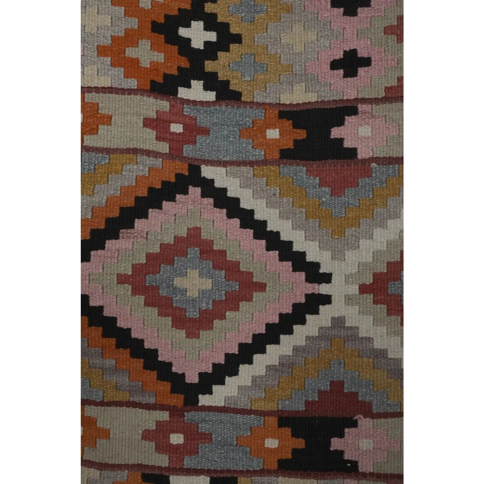 Vintage Organic Wool Turkish Kilim Runner 2'7'' X 14'8'' photo Textiles