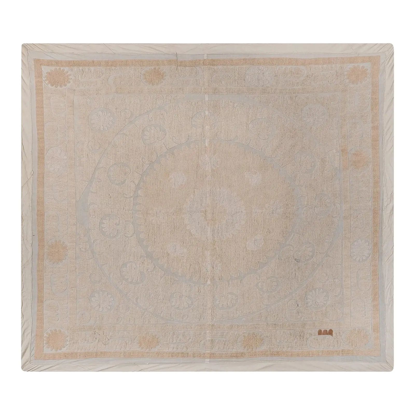 photo furniture Suzani Wall Hanging Decor   Pastel Suzani Cloth   Uzbek Embroidery 4'8'' X 5'2''