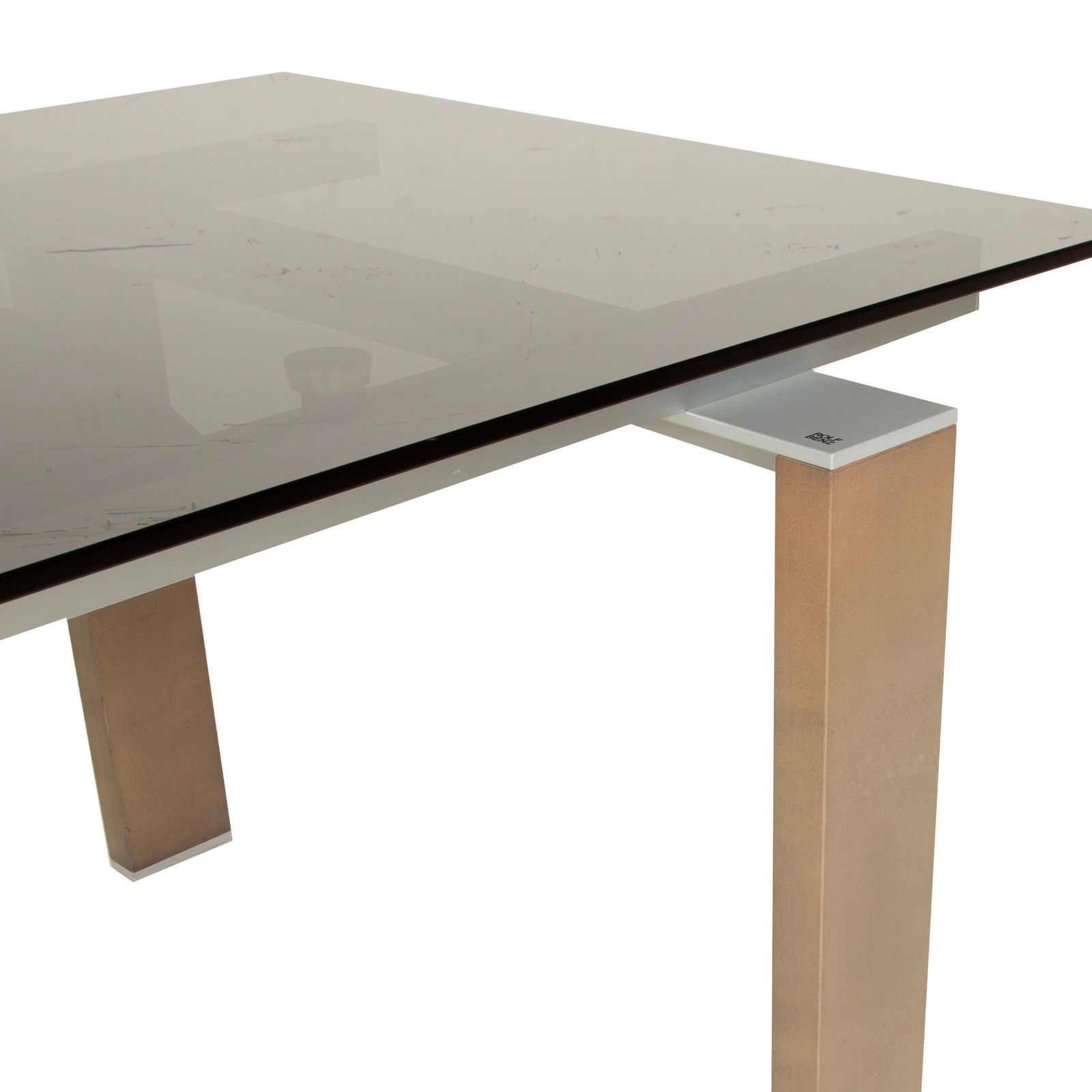 Rolf Benz Glazen Eettafel Bruin Uitschuifbaar Hout Gerookt Glas Walnoot 220 x 75 x 98 cm photo 2738.0