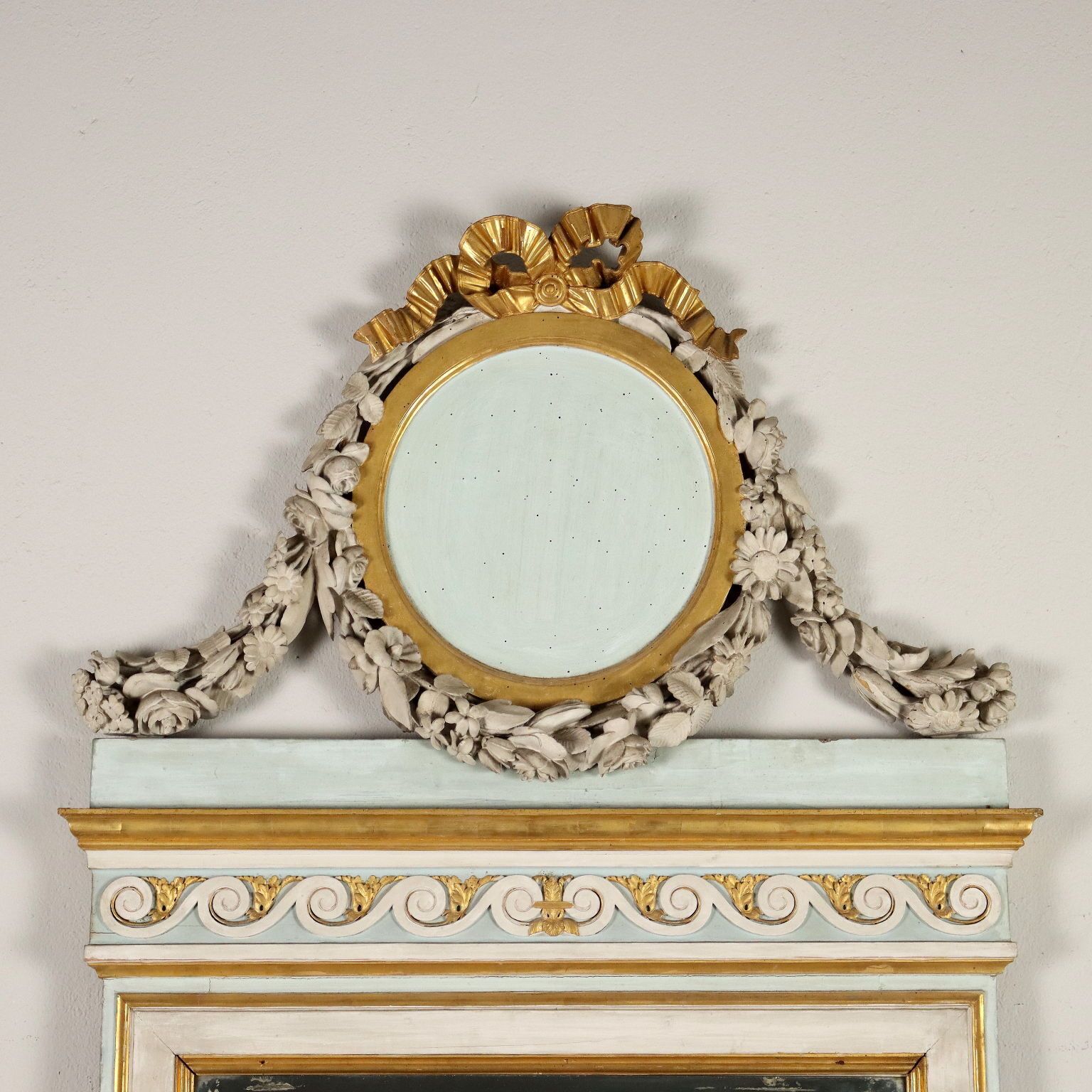 Mirror Neoclassical Carved Wood Italy XVIII Century photo for sale