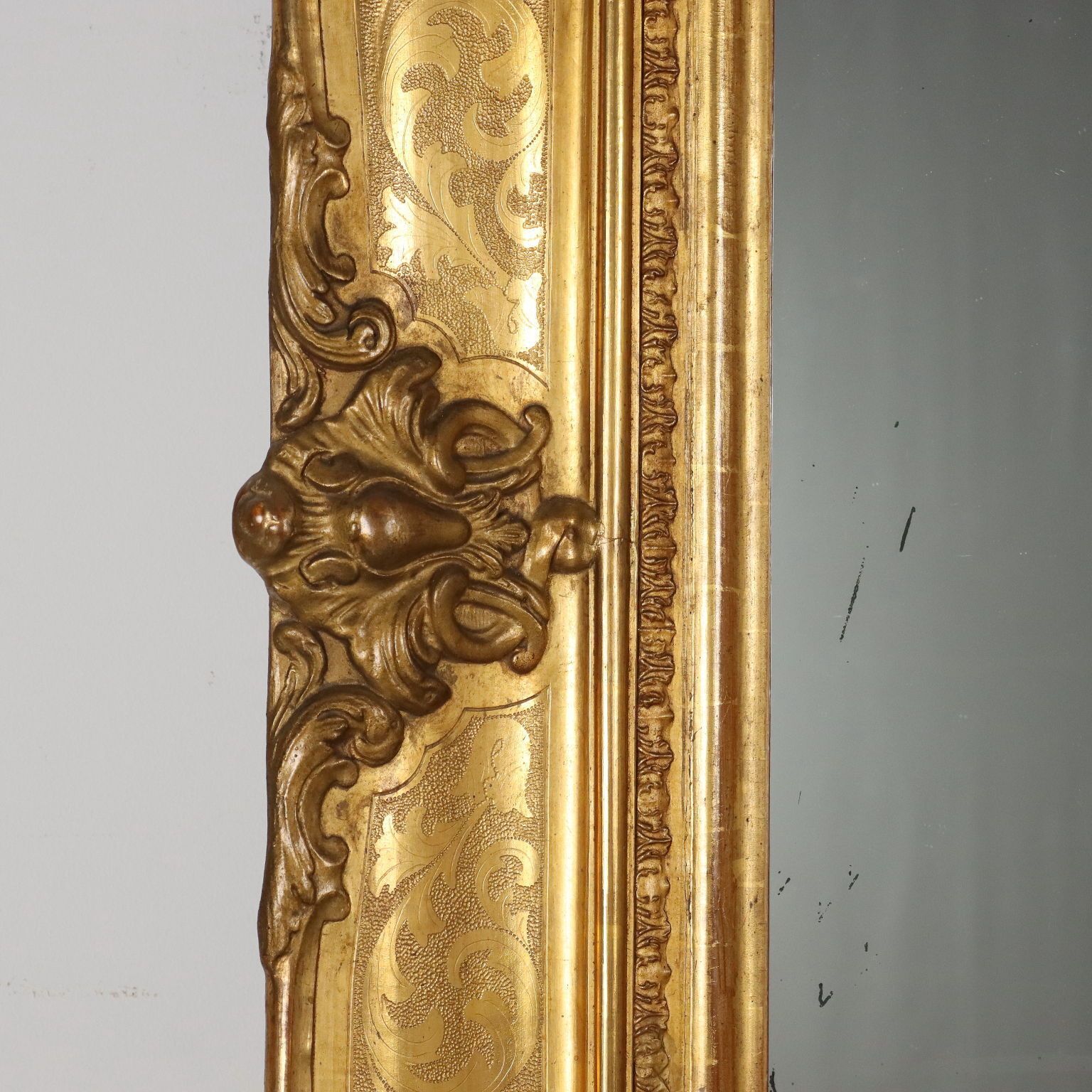 Antique Mirror Carved Fir France Mid XIX Century photo vinterior
