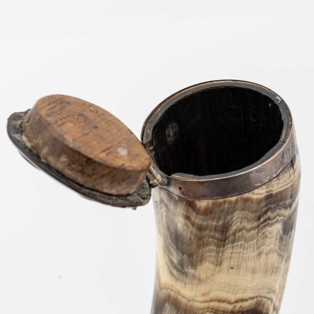 Antique 19th Century Scottish Silver Mounted Horn Table Snuff Mull C.1829 photo buy