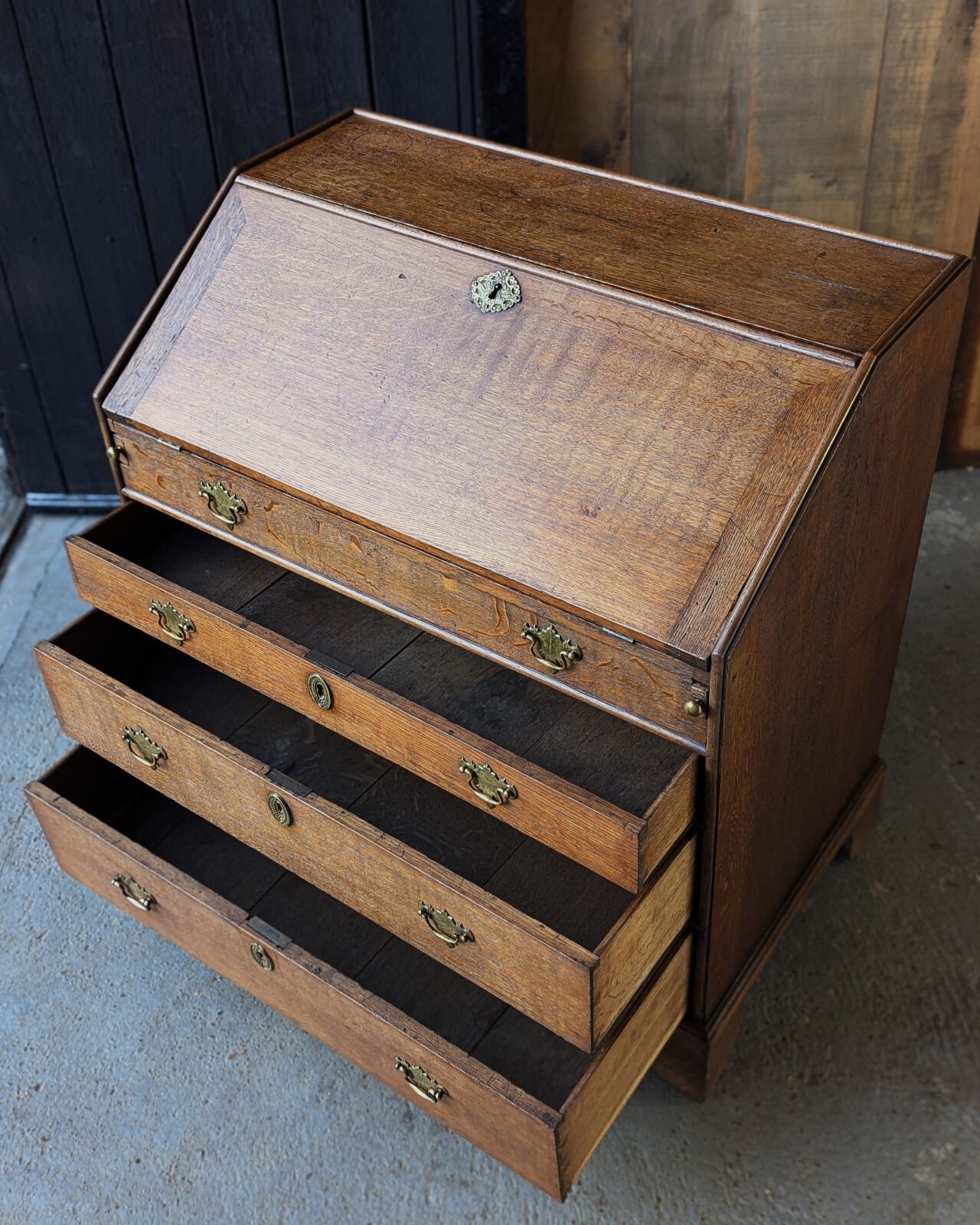 Antique Oak Bureau (Delivery Available) George II C1750 photo Furniture