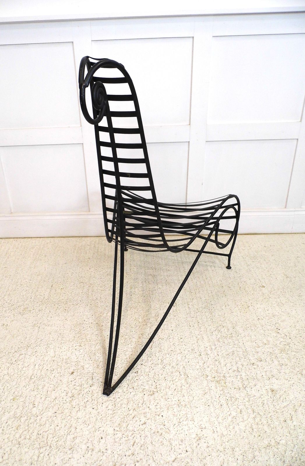 Designer Andre Dubreuil Steel Spine Chair 1990s Decorative Arts photo vintage
