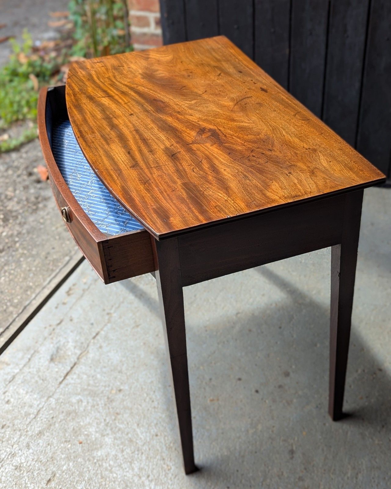 Antique Side Table Desk (Delivery Available) Bow Front Mahogany photo Furniture