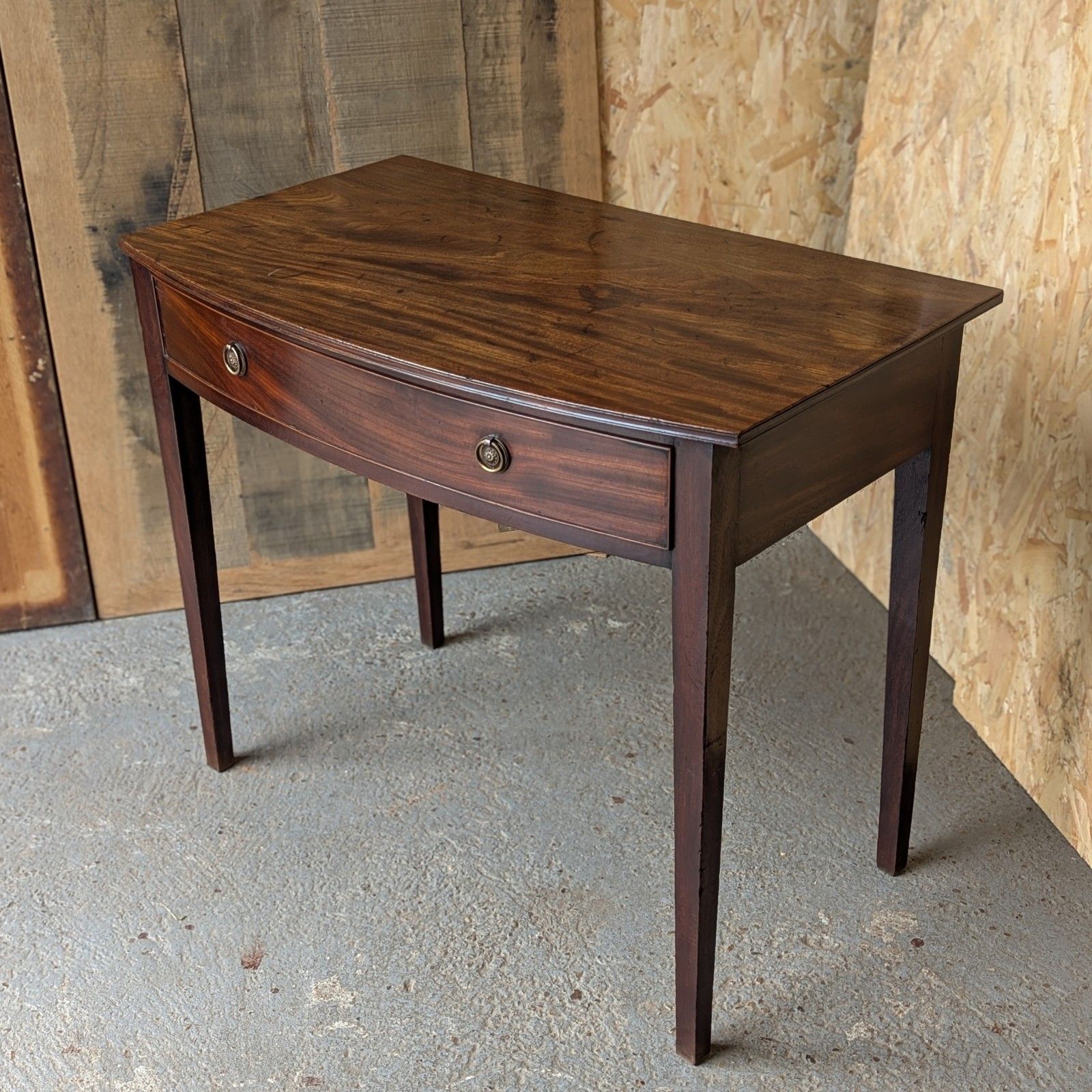 Antique Side Table Desk (Delivery Available) Bow Front Mahogany photo buy