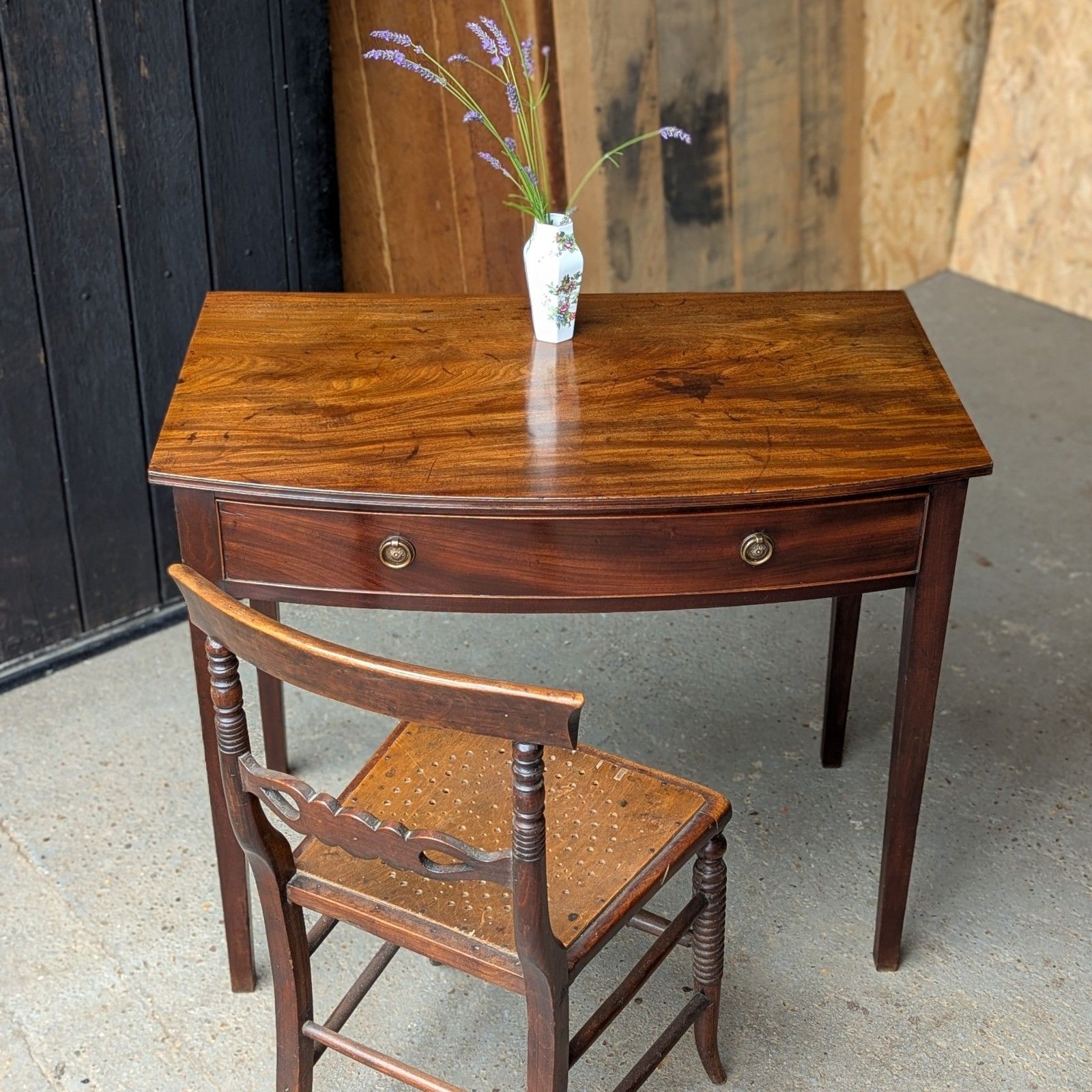 photo for sale Antique Side Table Desk (Delivery Available) Bow Front Mahogany