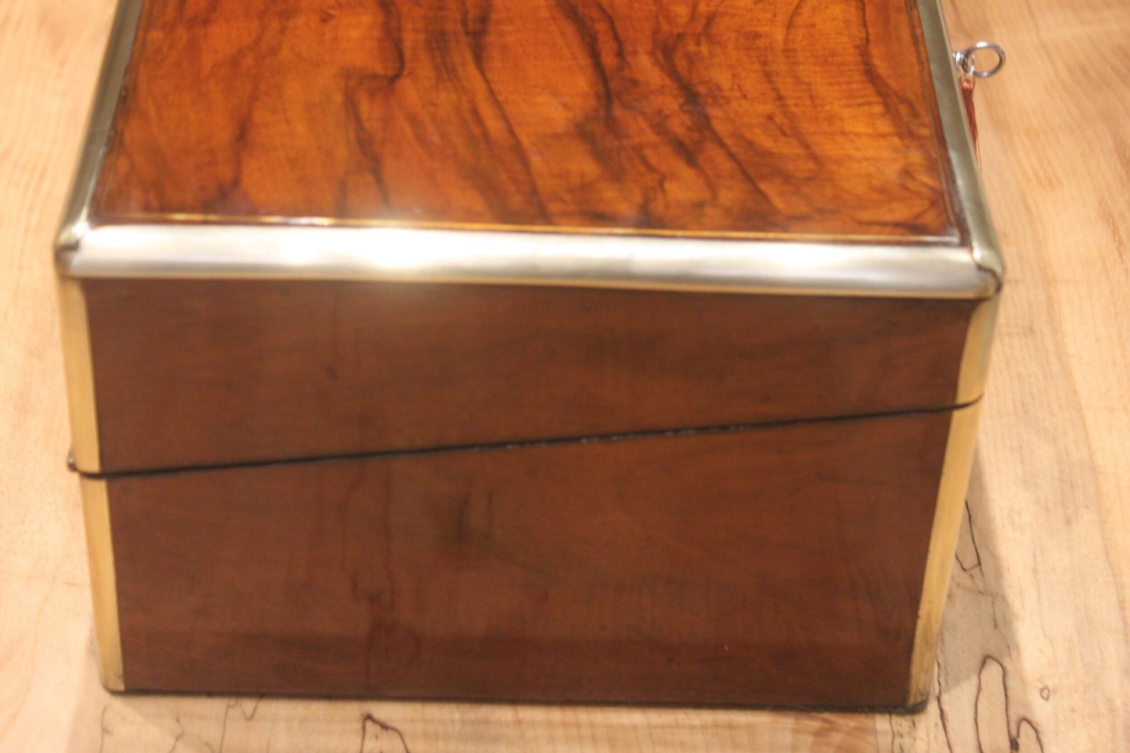 Victorian Walnut And Brass Bound Writing Slope With Bramah Lock, Key And Secret Drawers photo furniture