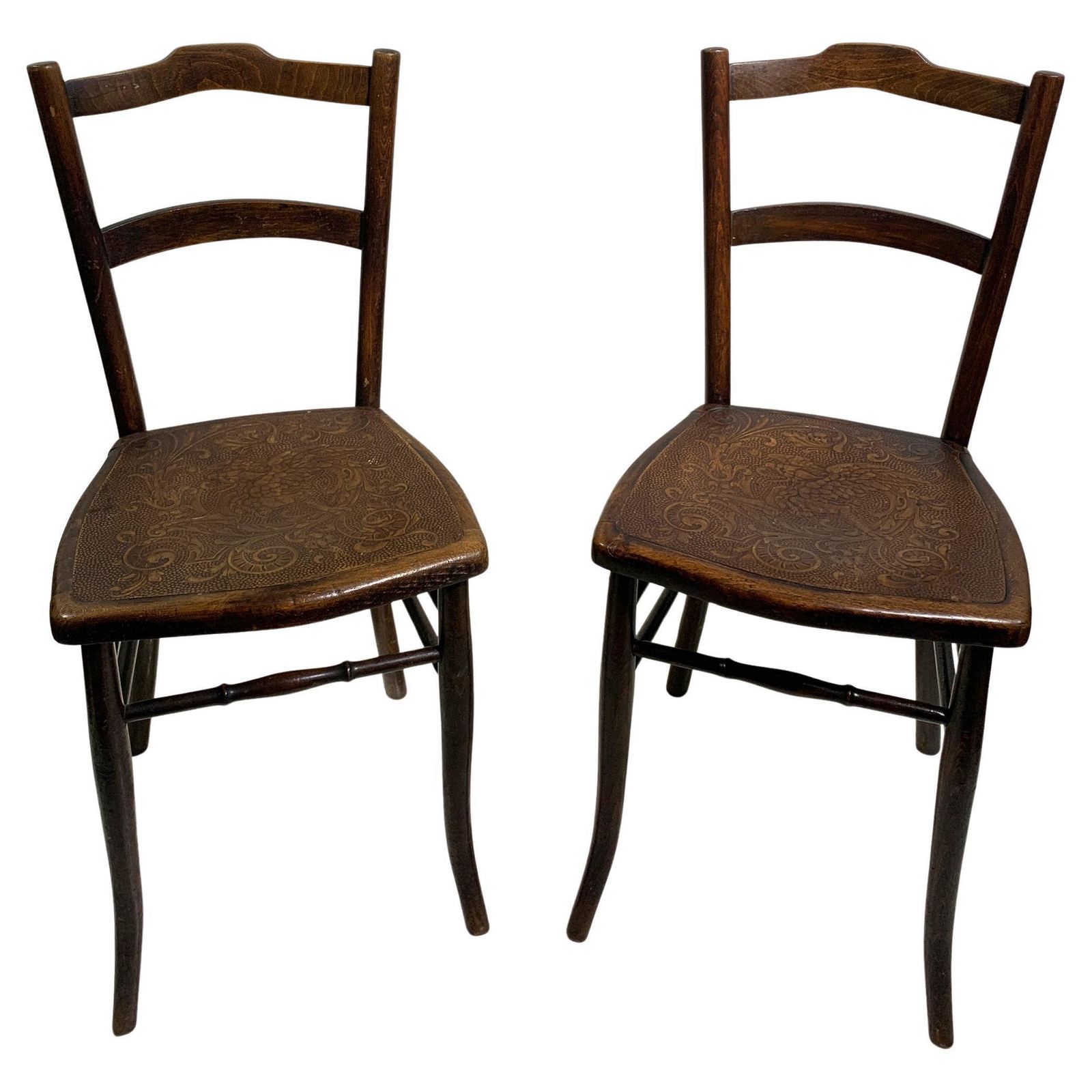 Pair A.M.Luther "Luterma" Art Deco Bentwood/Embossed Plywood Chairs Estonia/1920