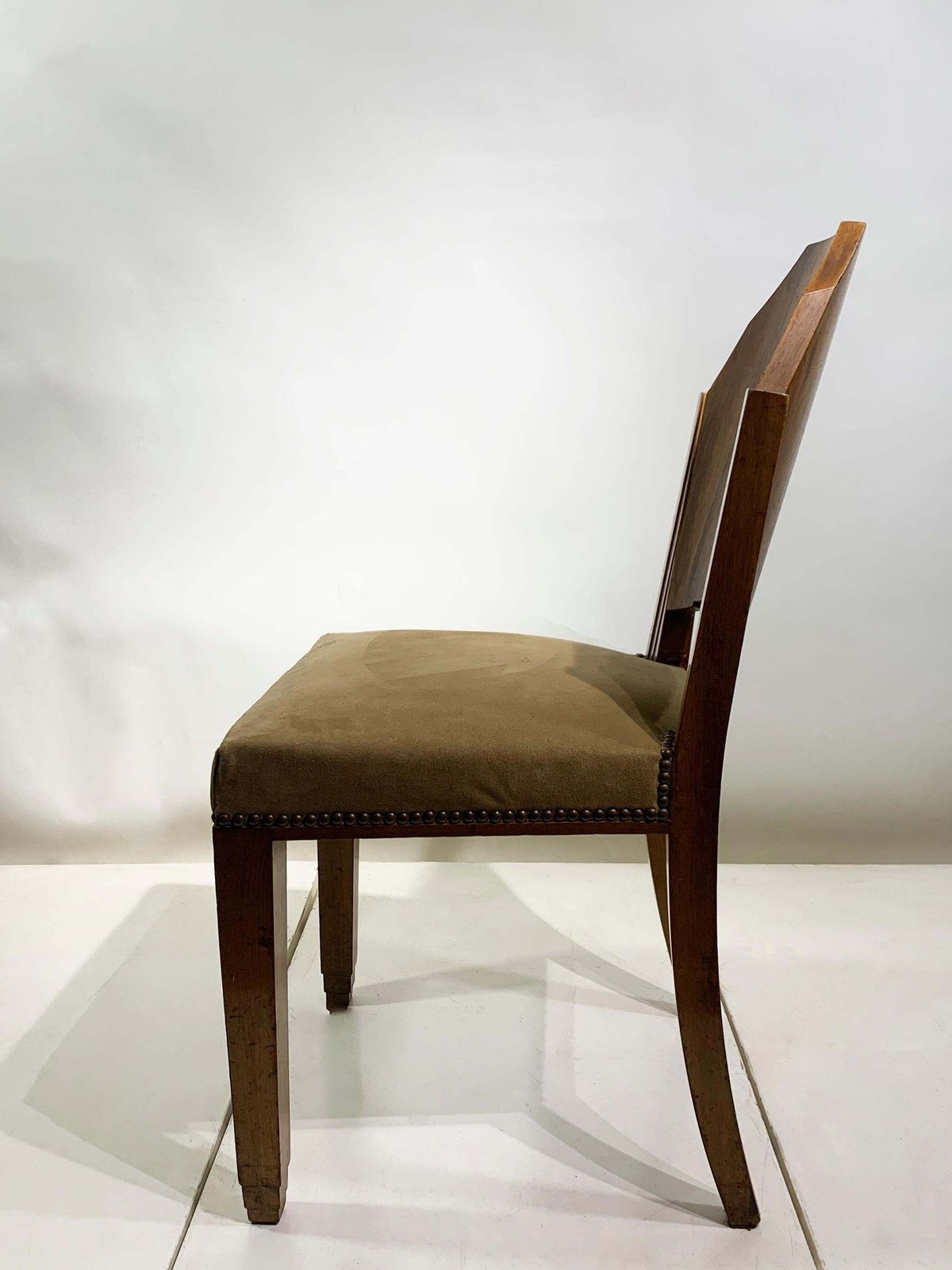 Pair Of Art Deco Side Chairs With Geometric Backs, France, Circa 1930s photo buy