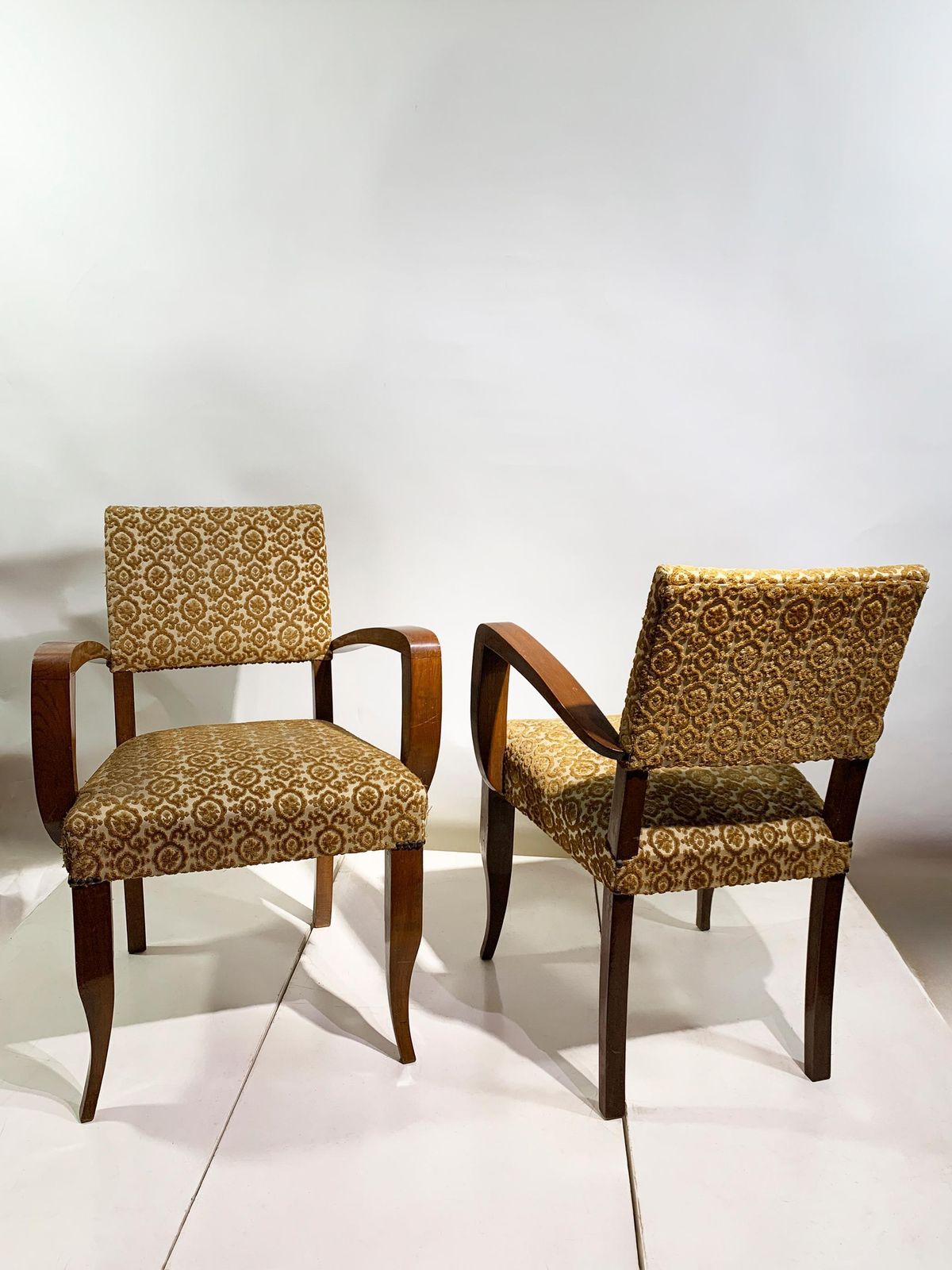 Pair Of Art Deco Bridge/ Armchairs, France, Circa 1930's photo furniture