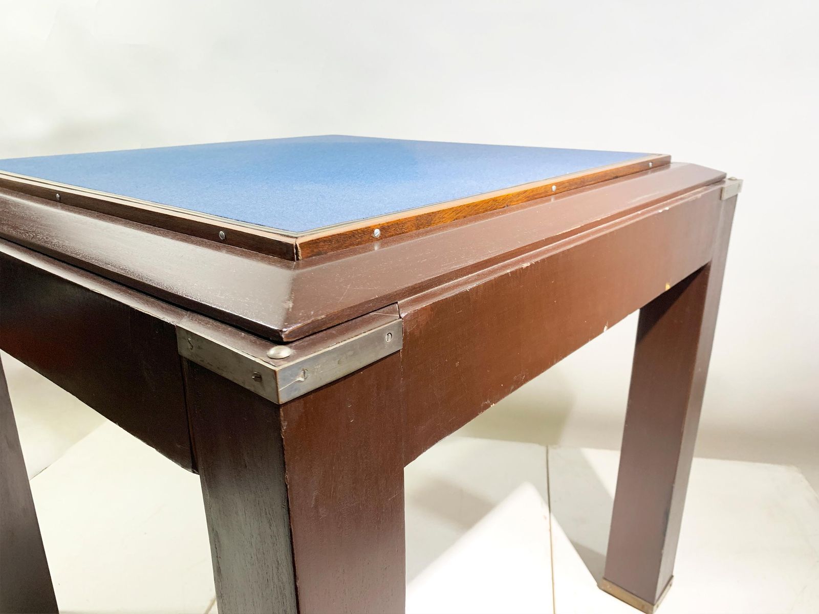 photo vinterior Vintage French Art Deco Game Table, Wood And Brass, Circa 1950