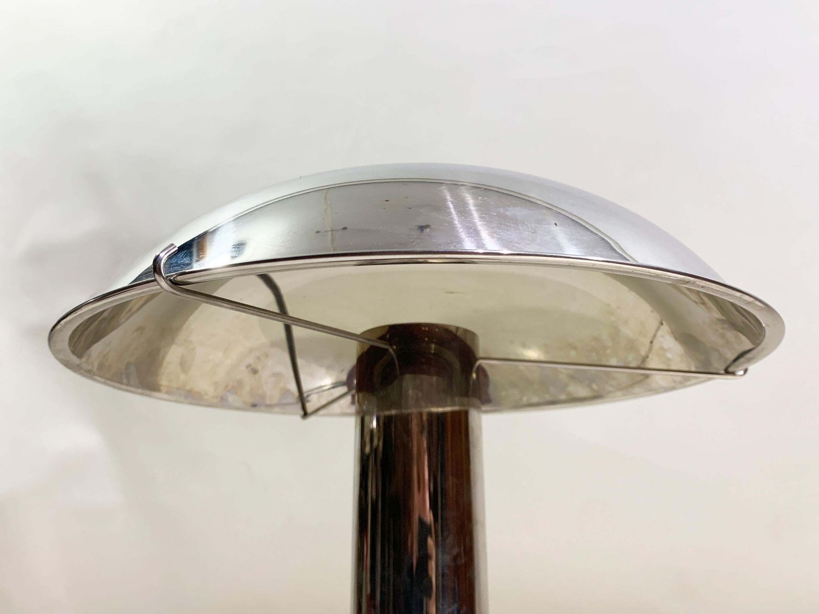 Pair Of Vintage Chrome "Mushroom" Table Lamps, 1980s photo buy