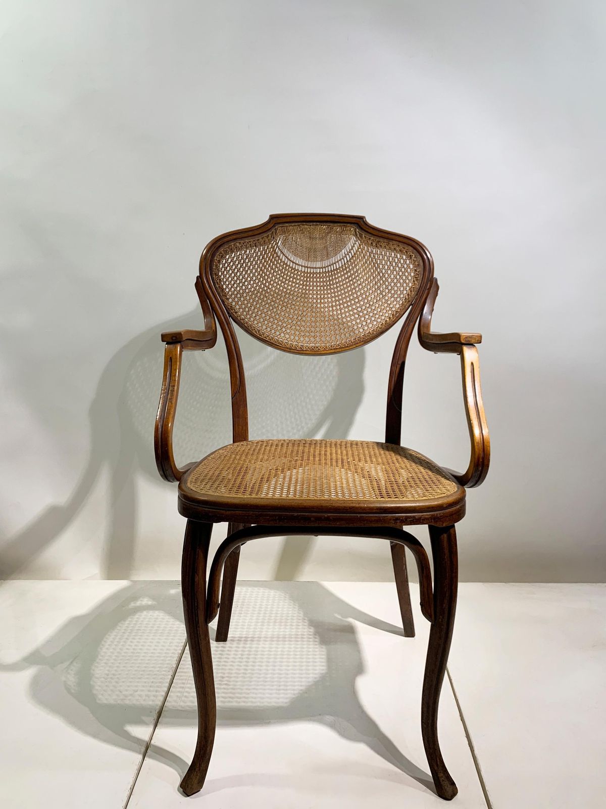 J. & J. Kohn Bentwood Armchair With Rattan Seat And Back, Austria , Circa 1900 photo 1606.0
