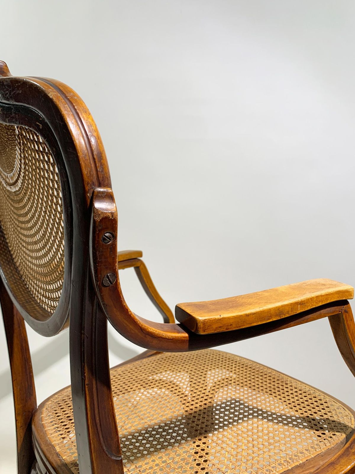 Furniture J. & J. Kohn Bentwood Armchair With Rattan Seat And Back, Austria , Circa 1900 photo