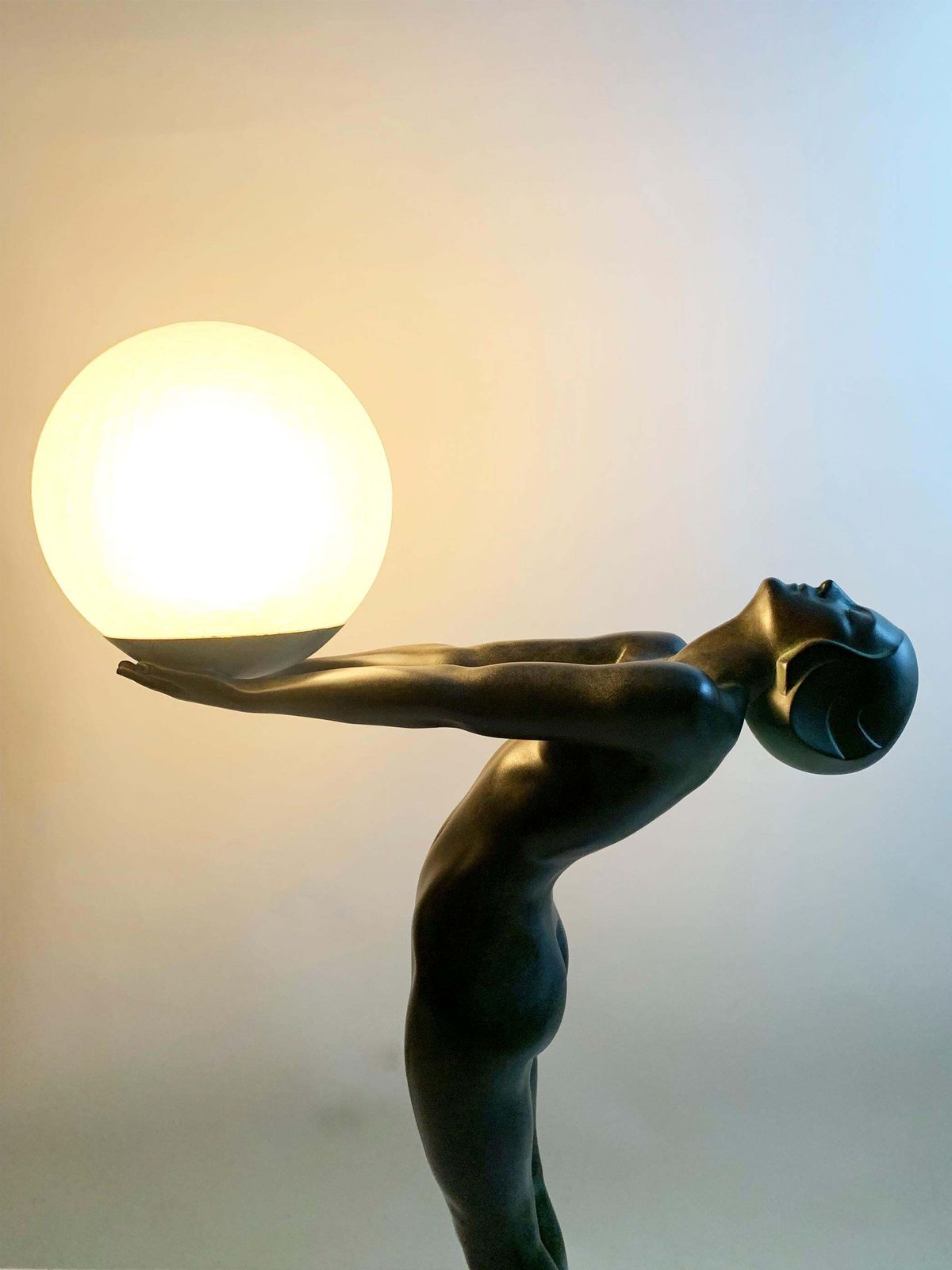 photo for sale "Lumina" Table Lamp/Sculpture By Max Le Verrier Signed "Le Verrier"