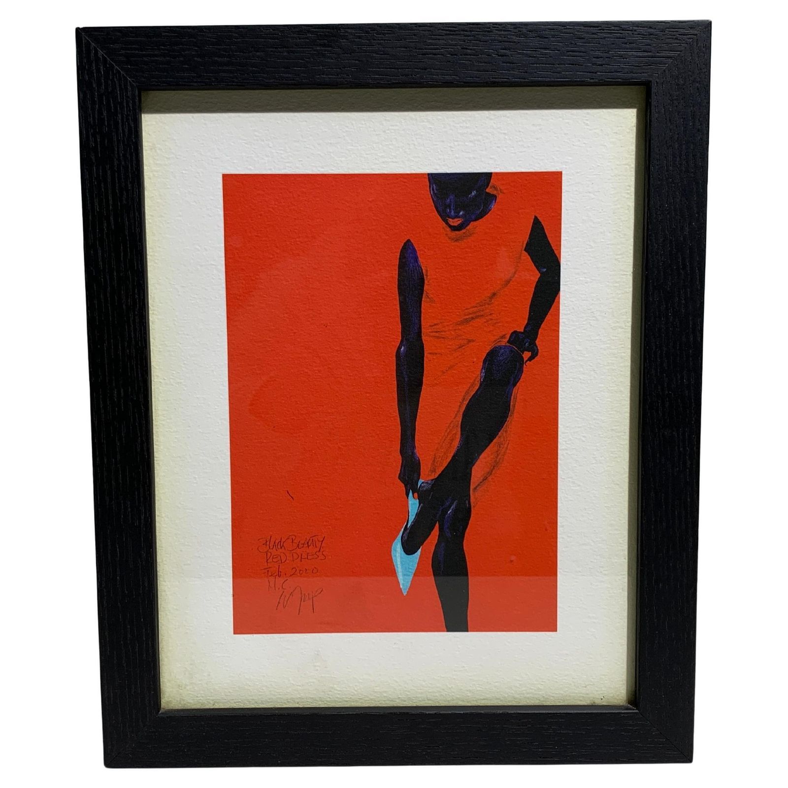 "Black Beauty   Red Dress" Framed Fine Art Print By Wolfgang Joop With Lumas
