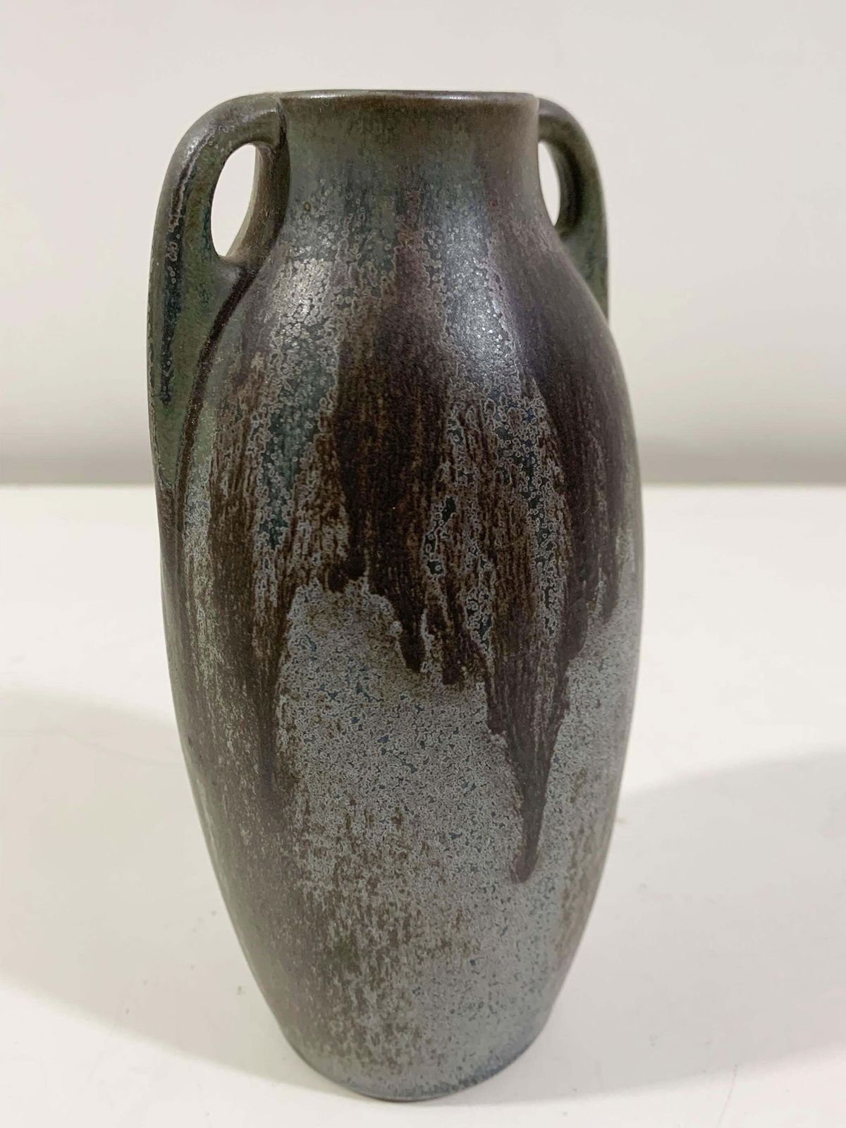 Glazed Ceramic Vase Stamped Denbac, 1940's photo vinterior