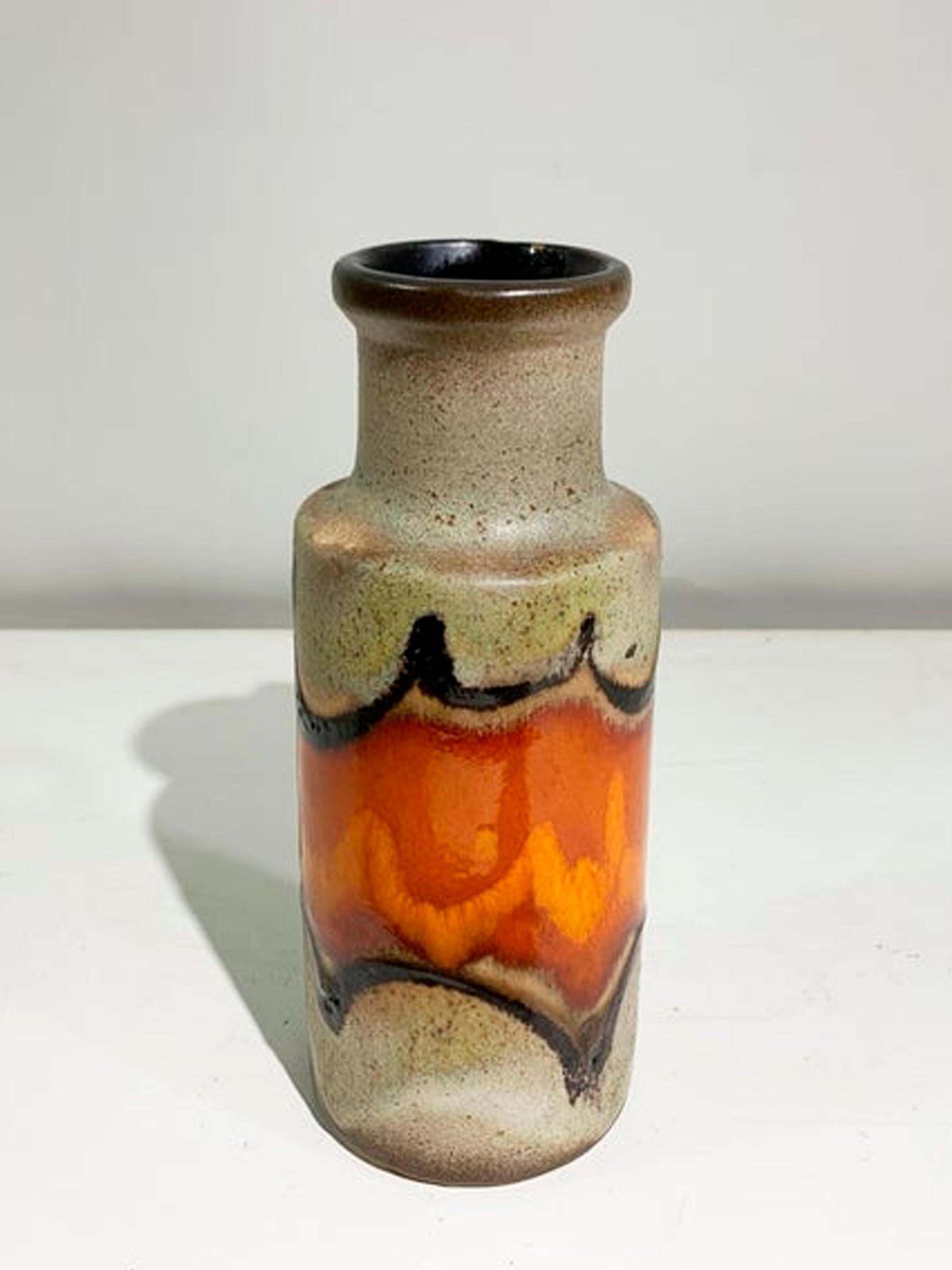 Vintage Ceramic Fat Lava Vase, Impressed "W.Germany", 1960's photo vintage