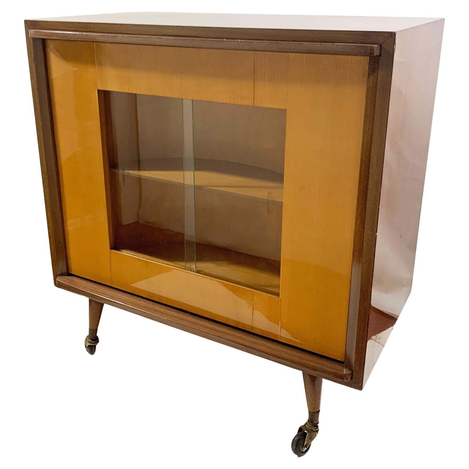 Mid Century Modern Revolving Dry Bar Cabinet, Circa 1950's