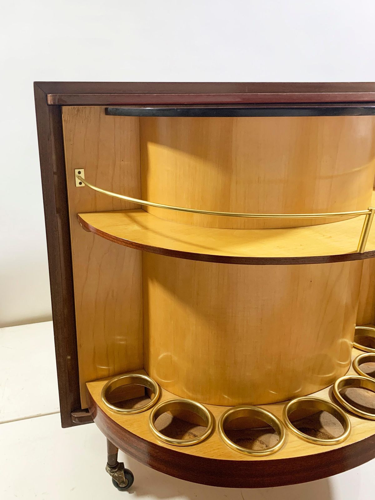 photo furniture Mid Century Modern Revolving Dry Bar Cabinet, Circa 1950's