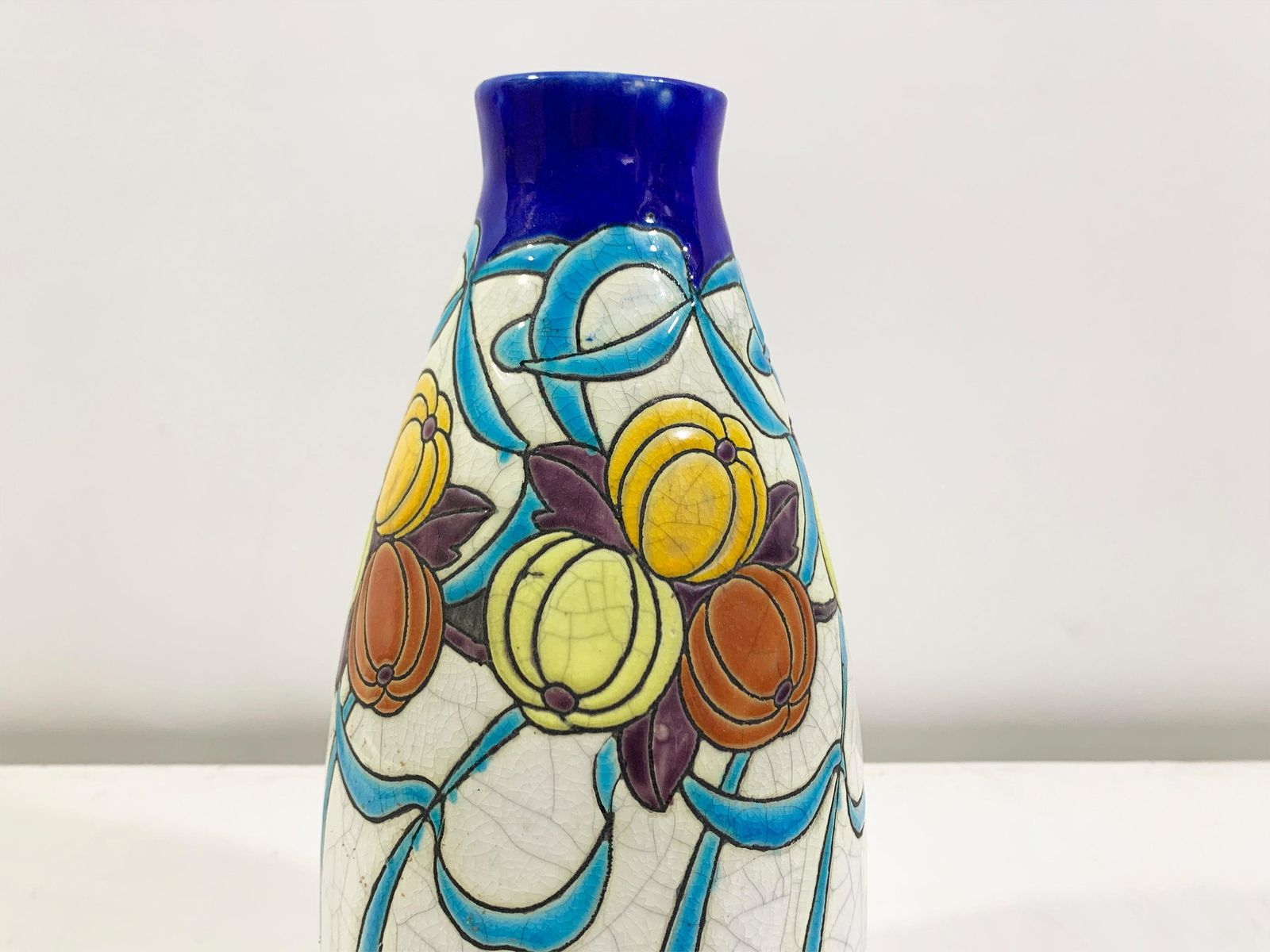 Charles Catteau Art Deco "Craquelé" Vase Stamped "Boch La Louvière"  Keramis photo buy