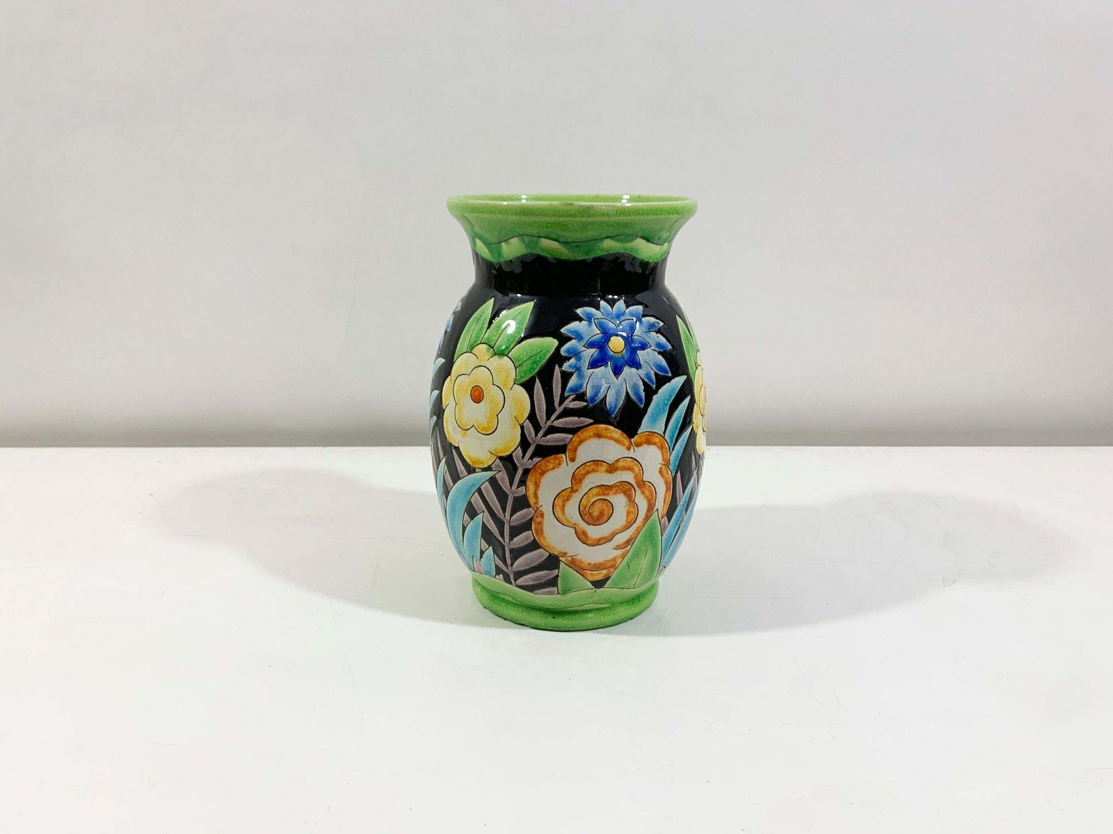 Art Deco Floral Vase By Charles Catteau Stamped "Keramis Made In Belgium" 1920s photo buy