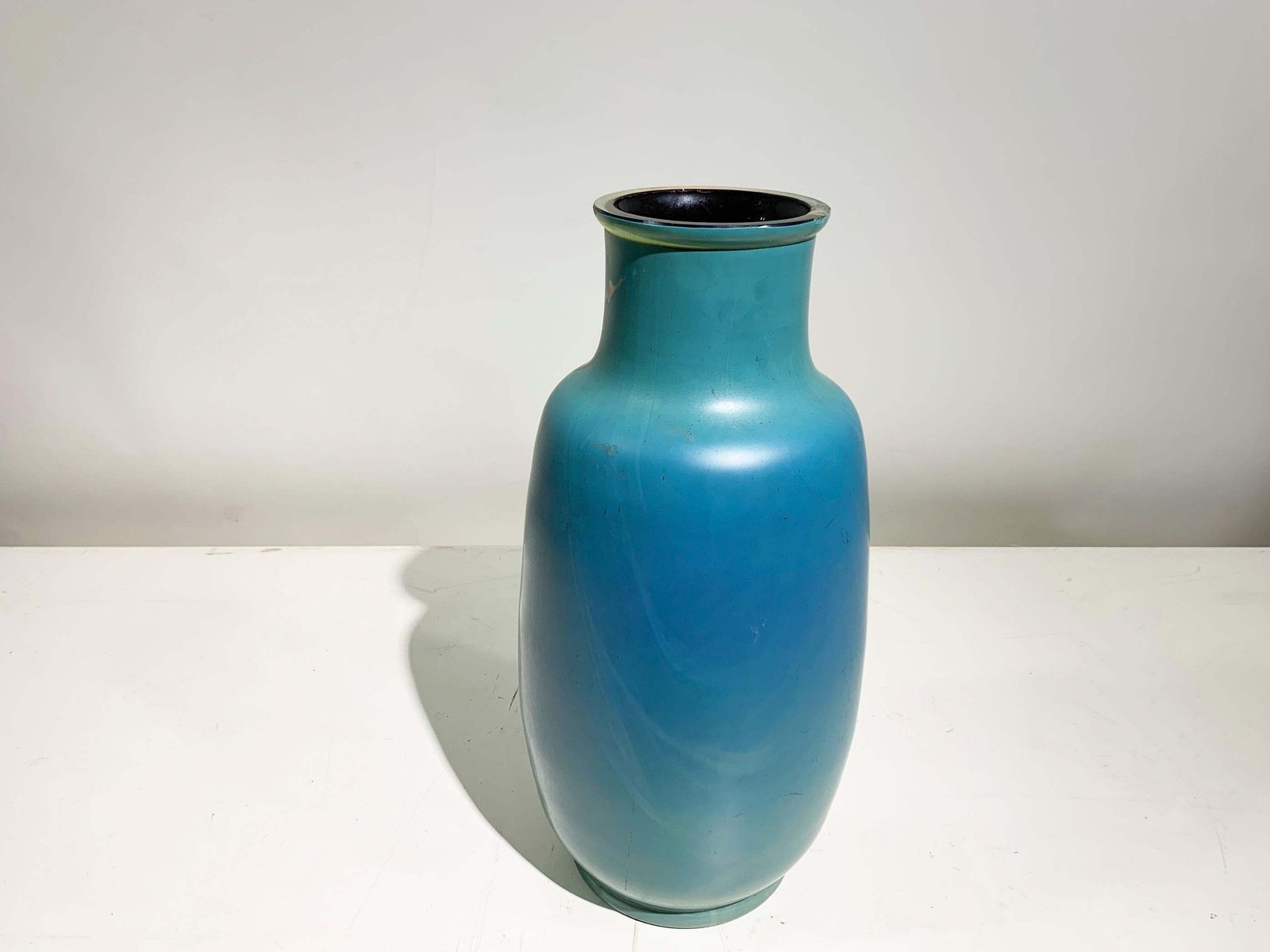 Mid 20th Century Enameled Glass Vase, France, Circa 1950's photo 580.0