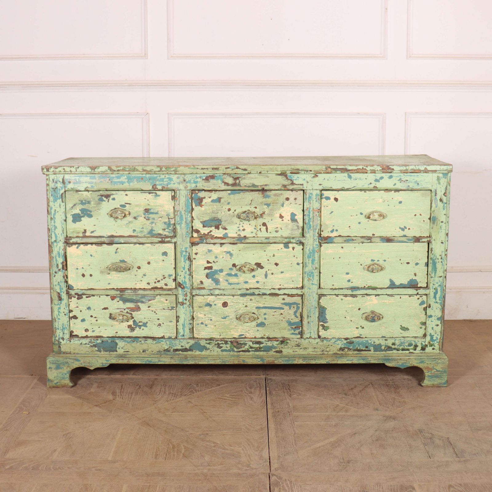 English Painted Dresser Base, 1800s