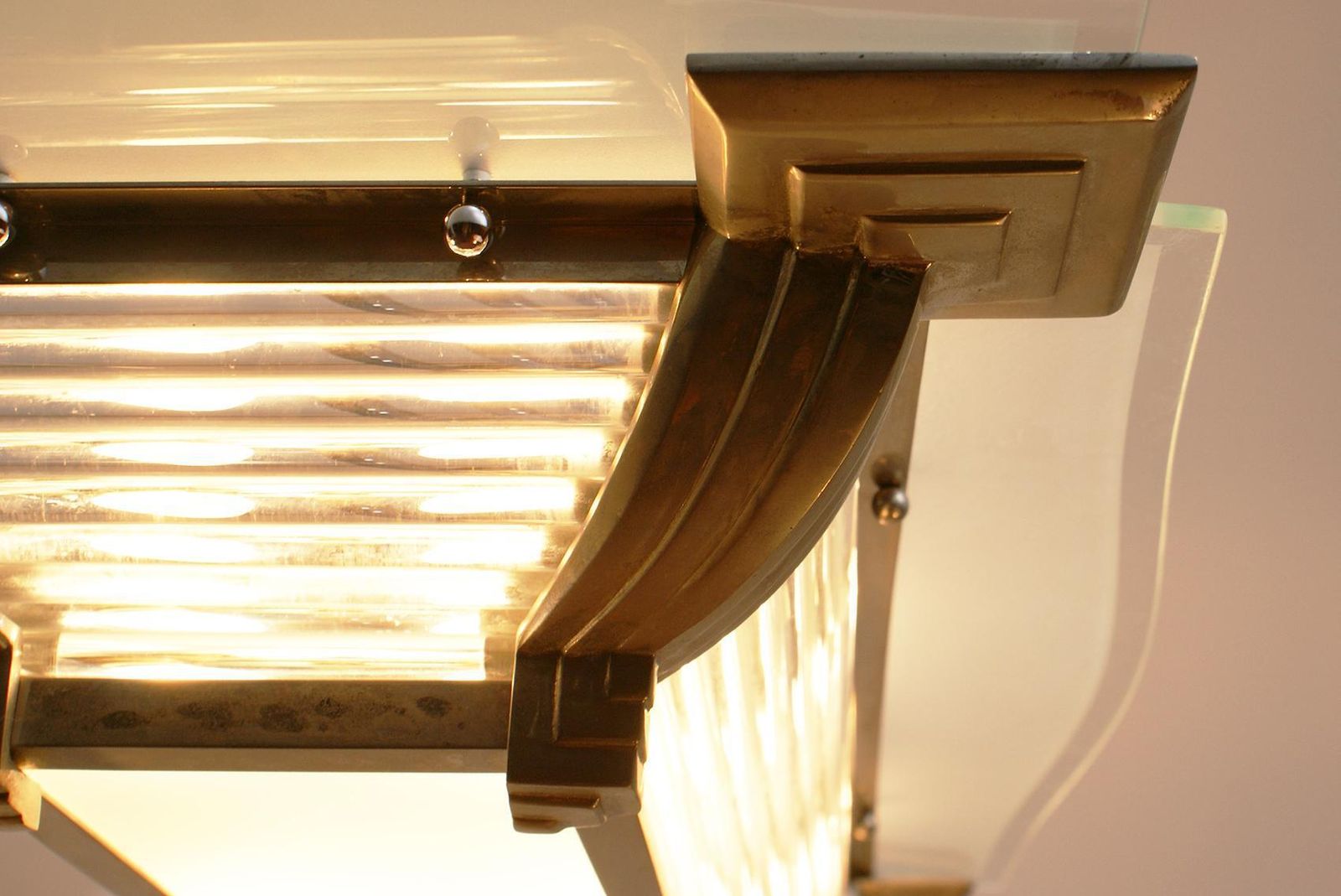 Art Deco Modernist Chandelier In Nickel Plated Bronze photo buy