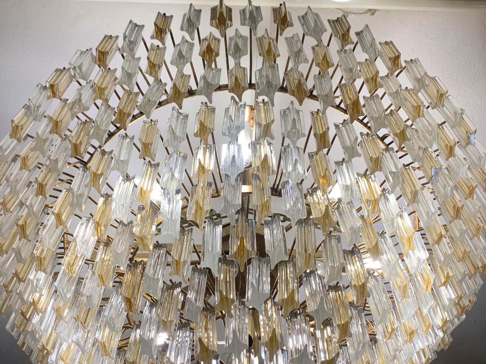 Quadriedro Murano Glass Chandelier By Venini , Circa 1960s photo for sale