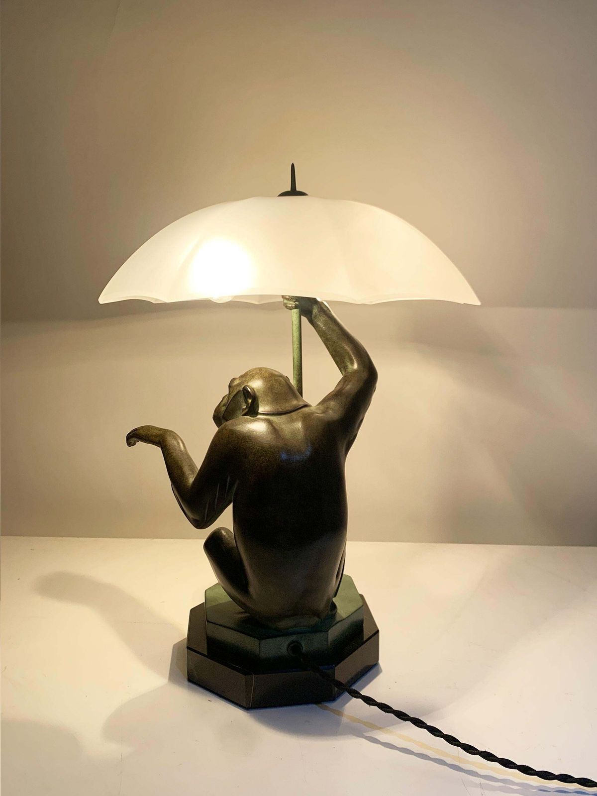 Art "Pluie" Table Lamp/Sculpture By Max Le Verrier Signed "Le Verrier" photo