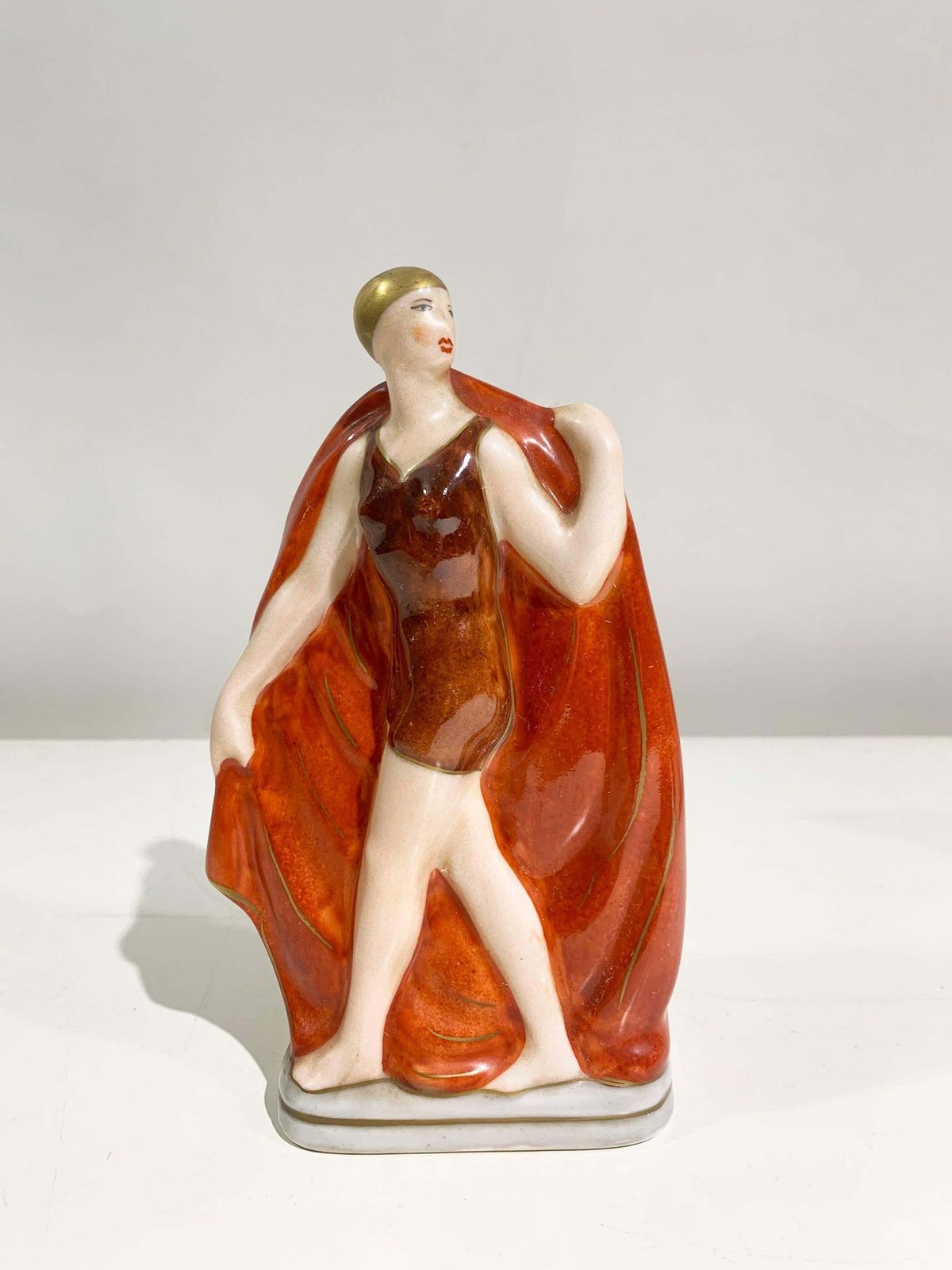 Set Of 2 Art Deco Porcelain Figurines Signed Amelin   Rauche / "Limoges France" photo vintage