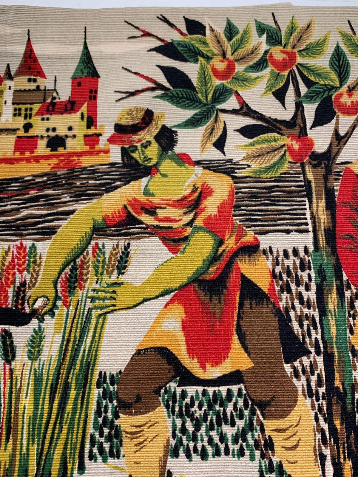 Mid Century Tapestry “Moyen âge”Signed By Jean Claude Bissery photo for sale